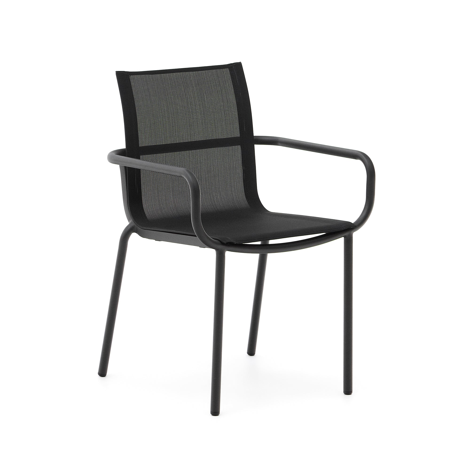 Galdana stackable outdoor chair made of aluminum with a dark grey painted finish - Product Image