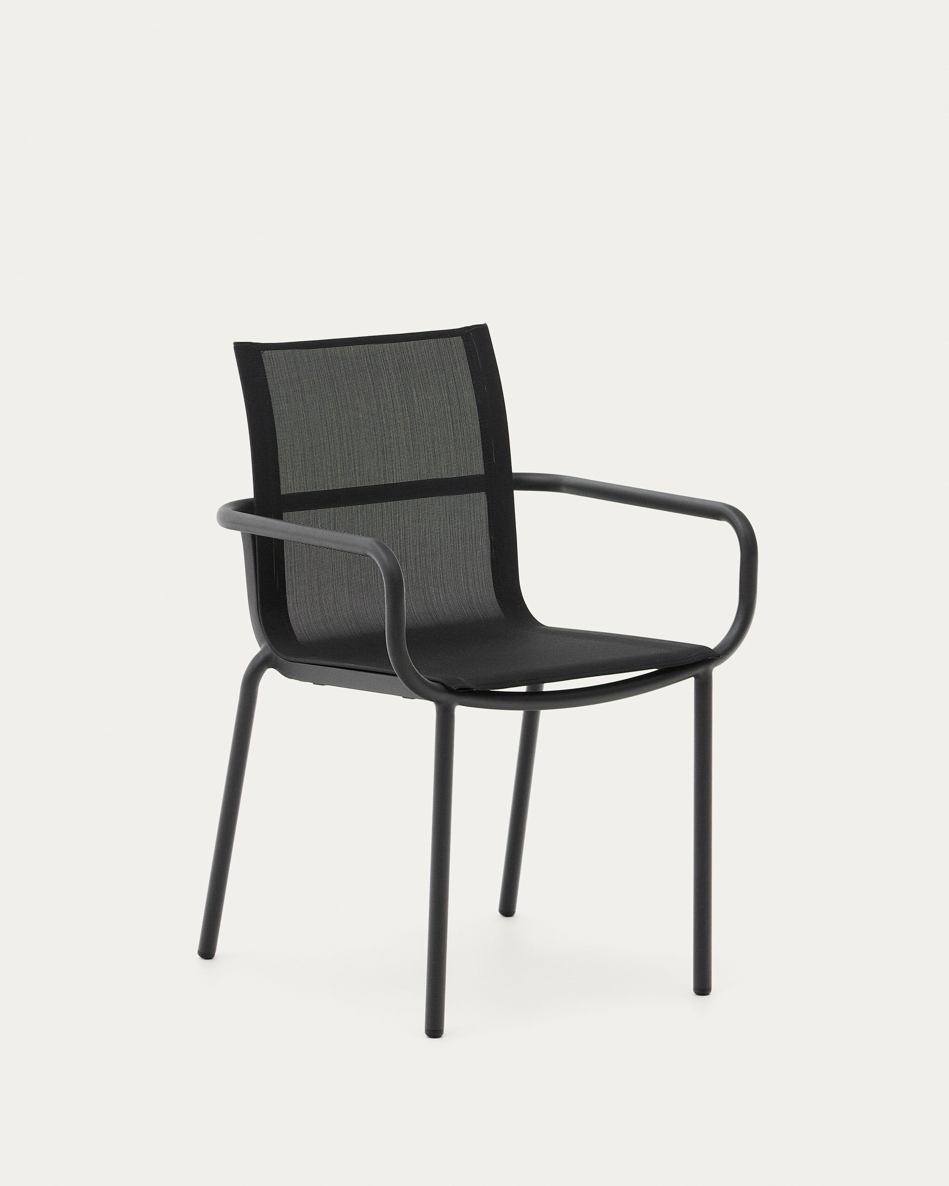 Galdana stackable outdoor chair made of aluminum with a dark grey painted finish - Product View