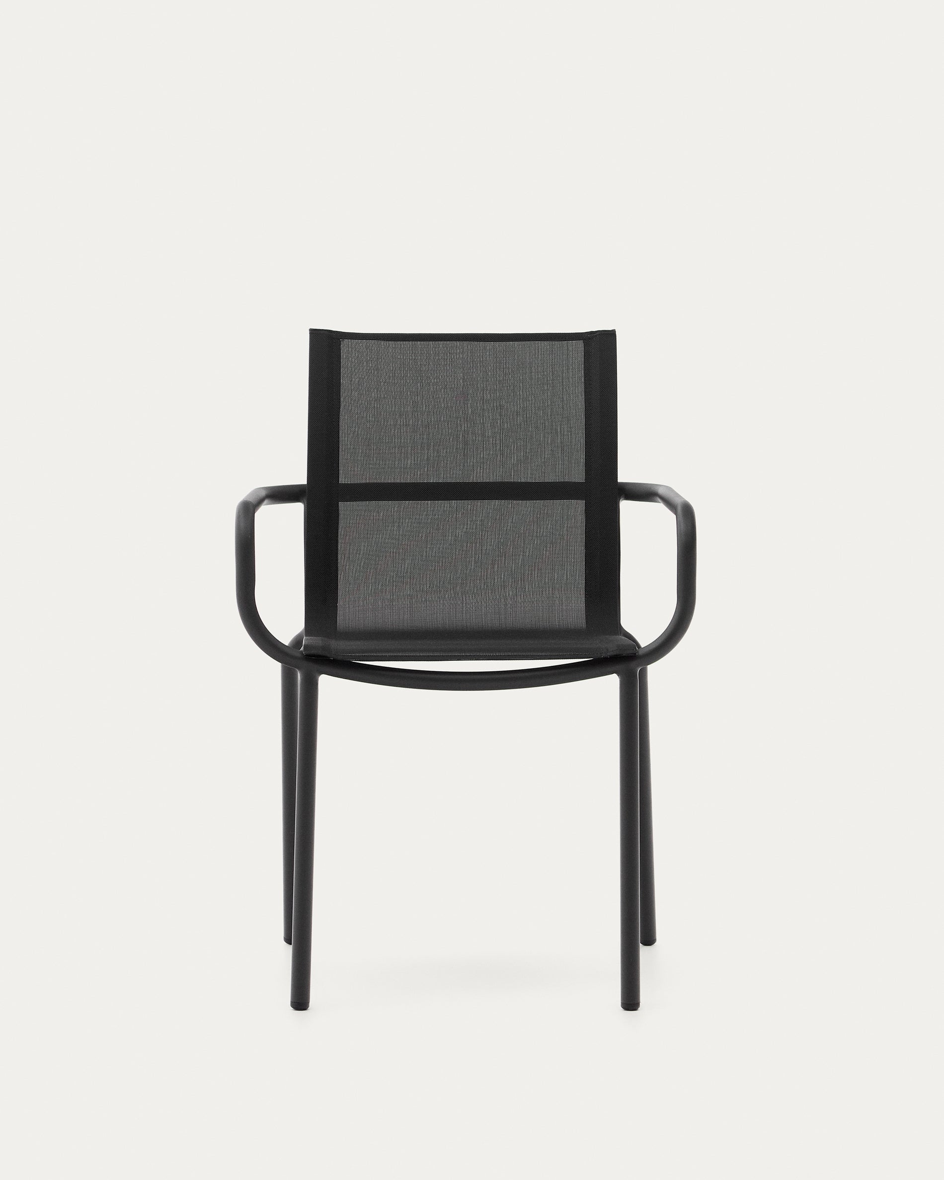 Galdana stackable outdoor chair made of aluminum with a dark grey painted finish - Product View