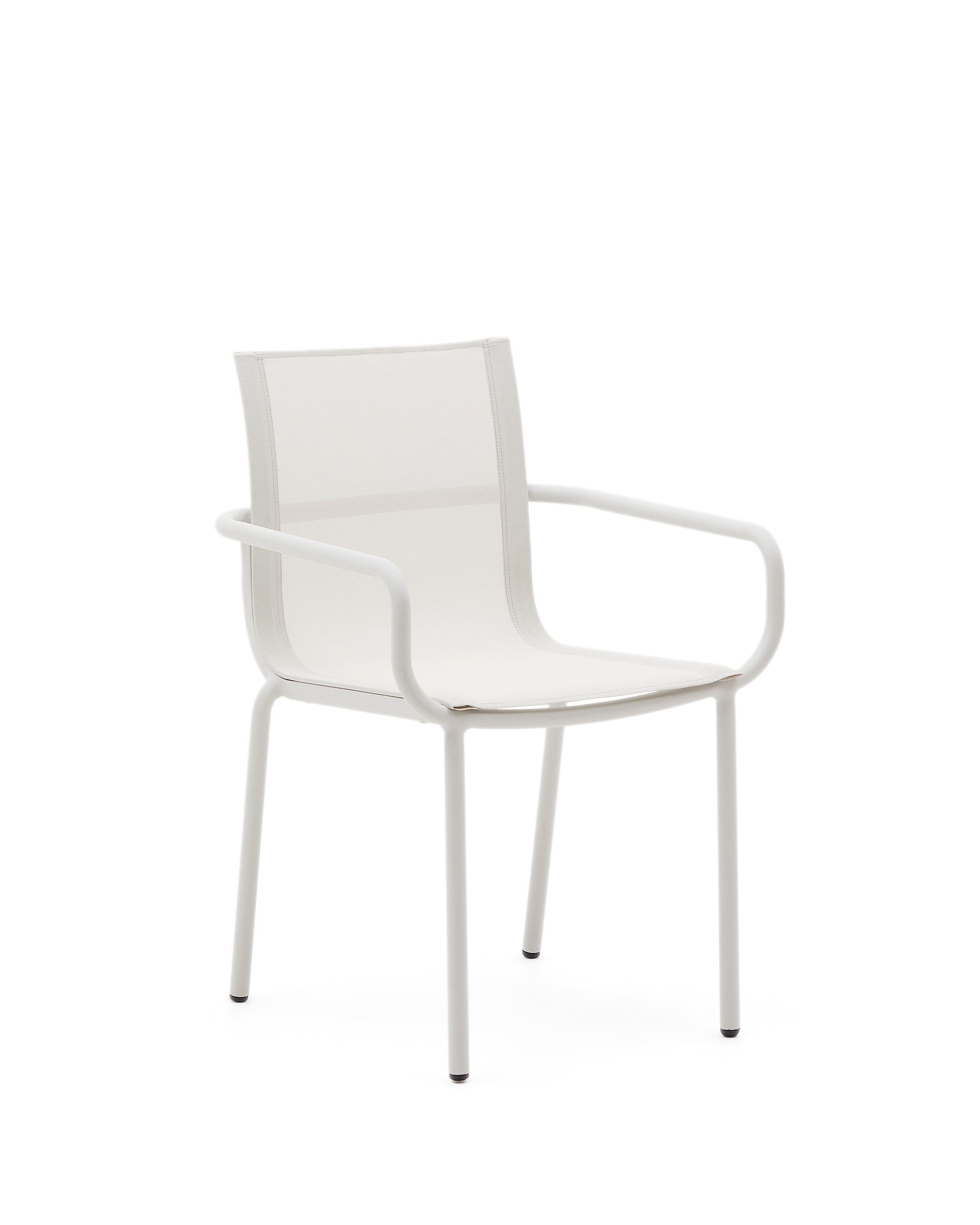 Galdana stackable outdoor chair made of aluminum with a light grey painted finish - Product Image