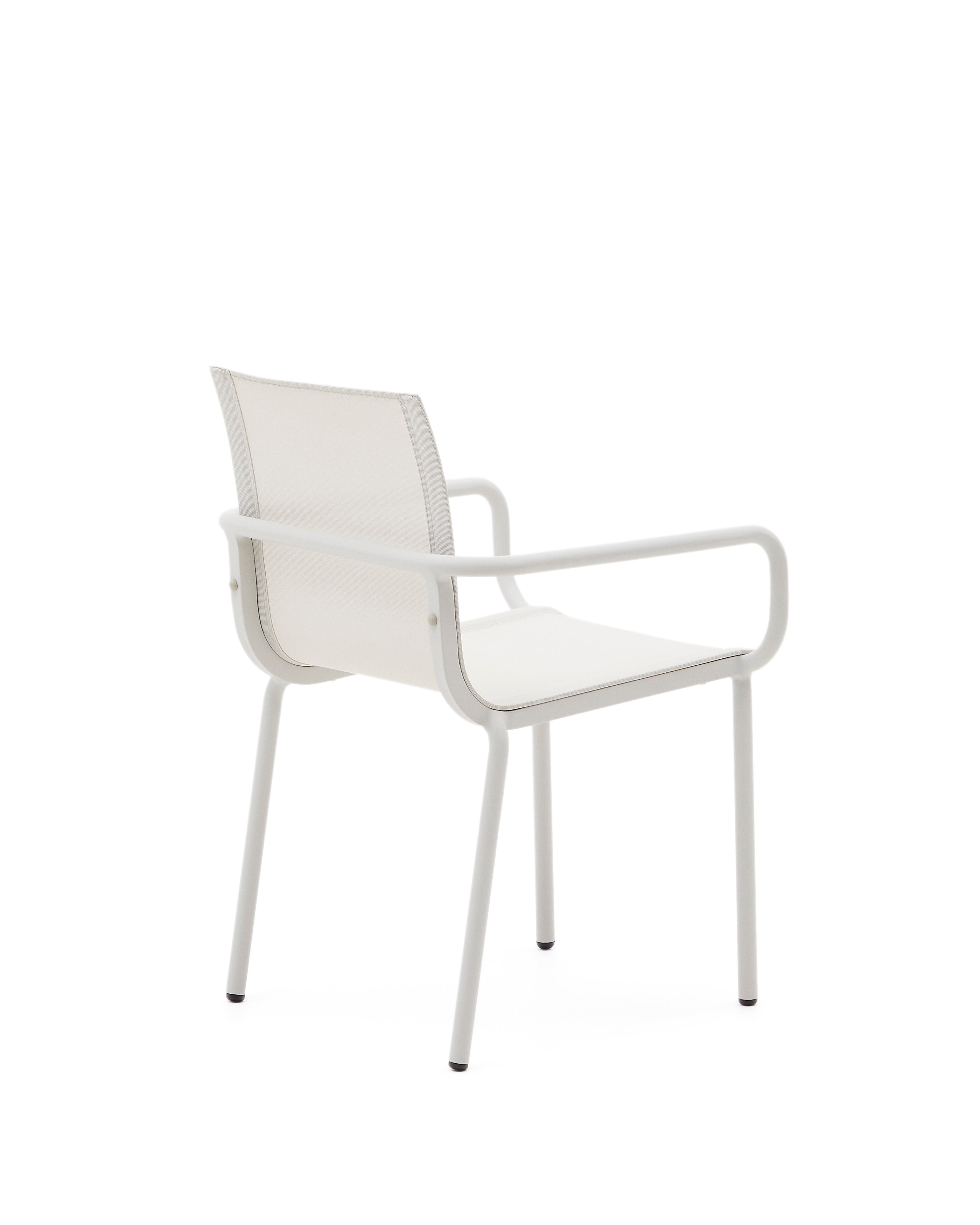 Galdana stackable outdoor chair made of aluminum with a light grey painted finish - Product Image
