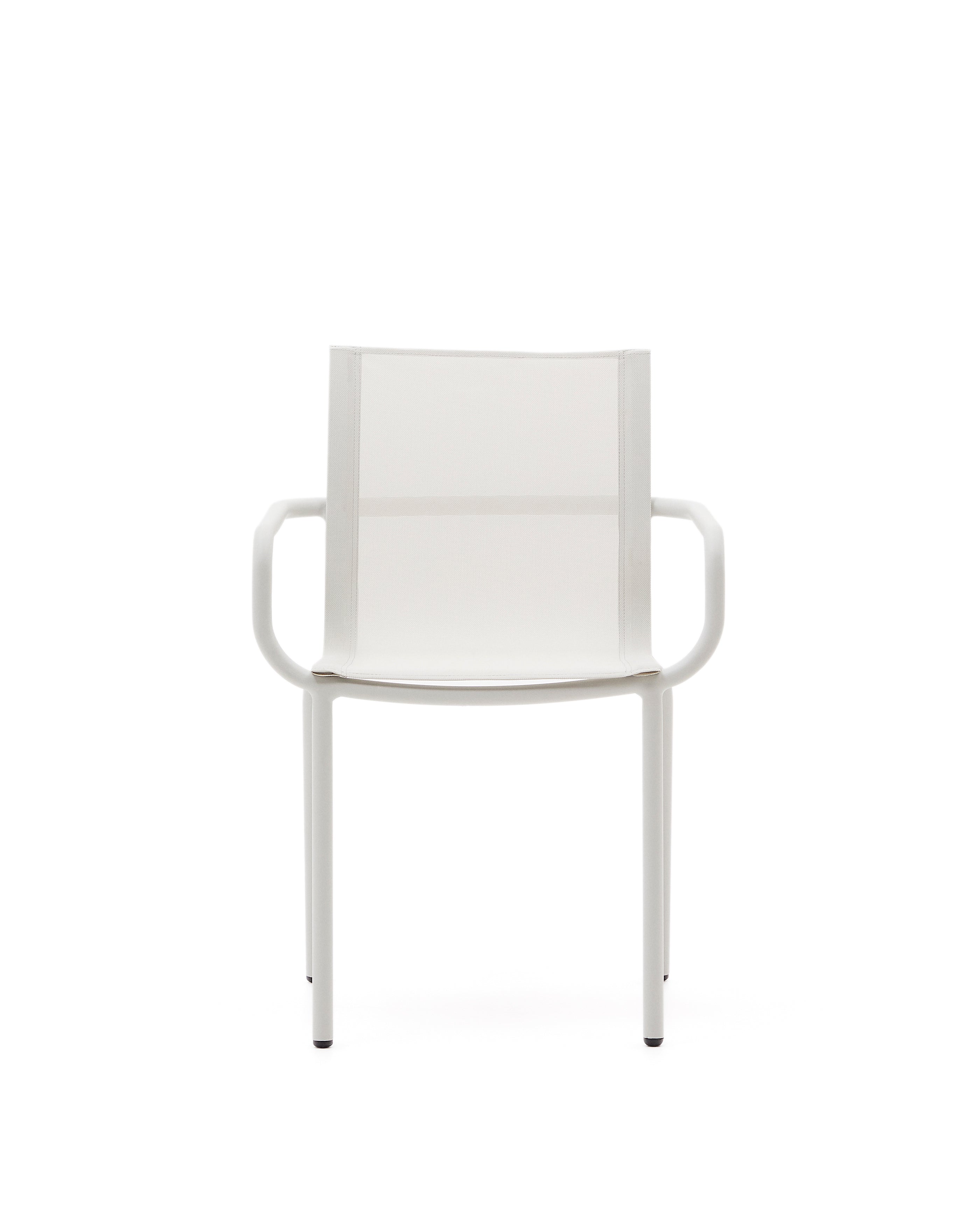 Galdana stackable outdoor chair made of aluminum with a light grey painted finish - Product Image