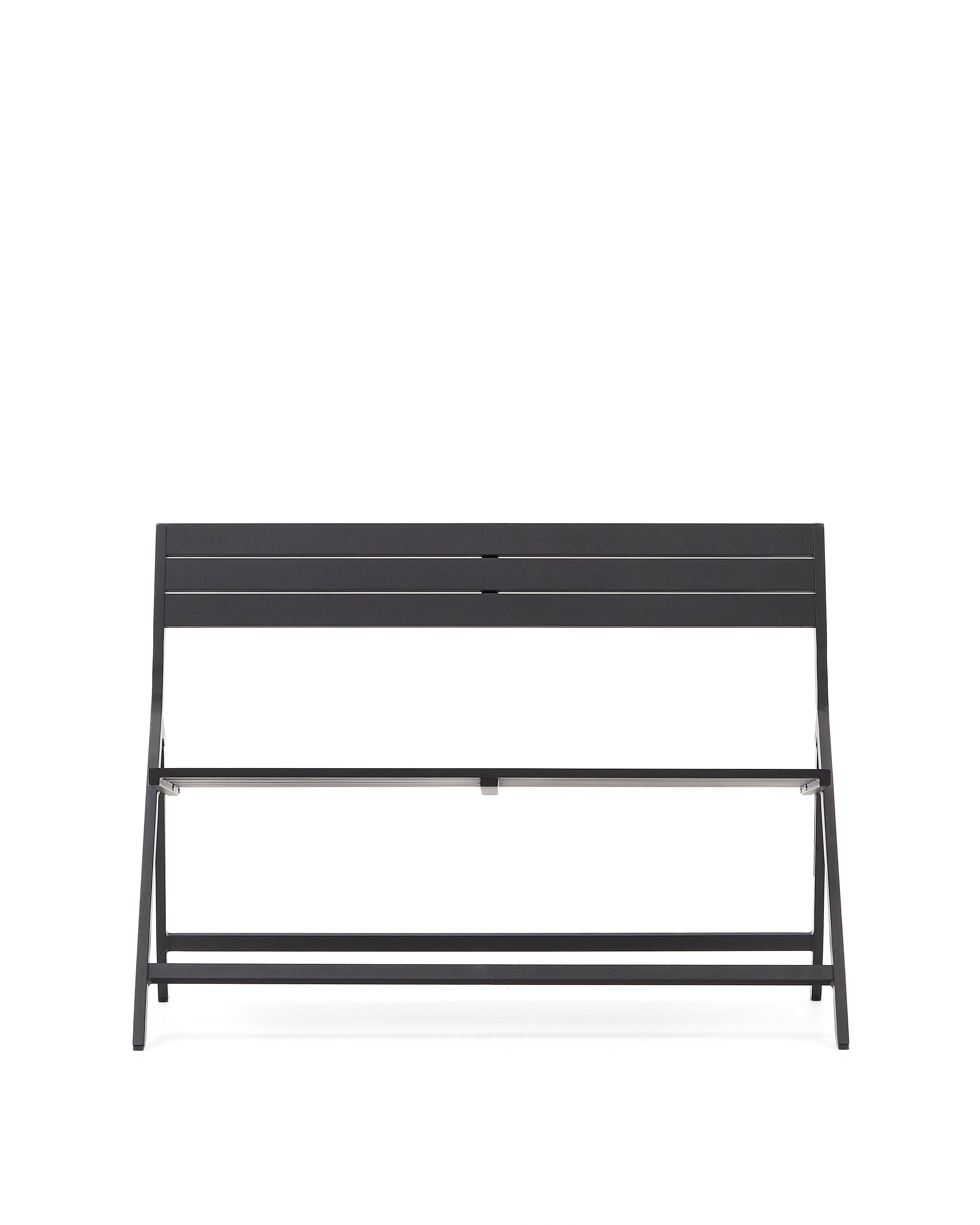 Folding outdoor Bench torreta made of aluminum with dark grey finish - Product Image