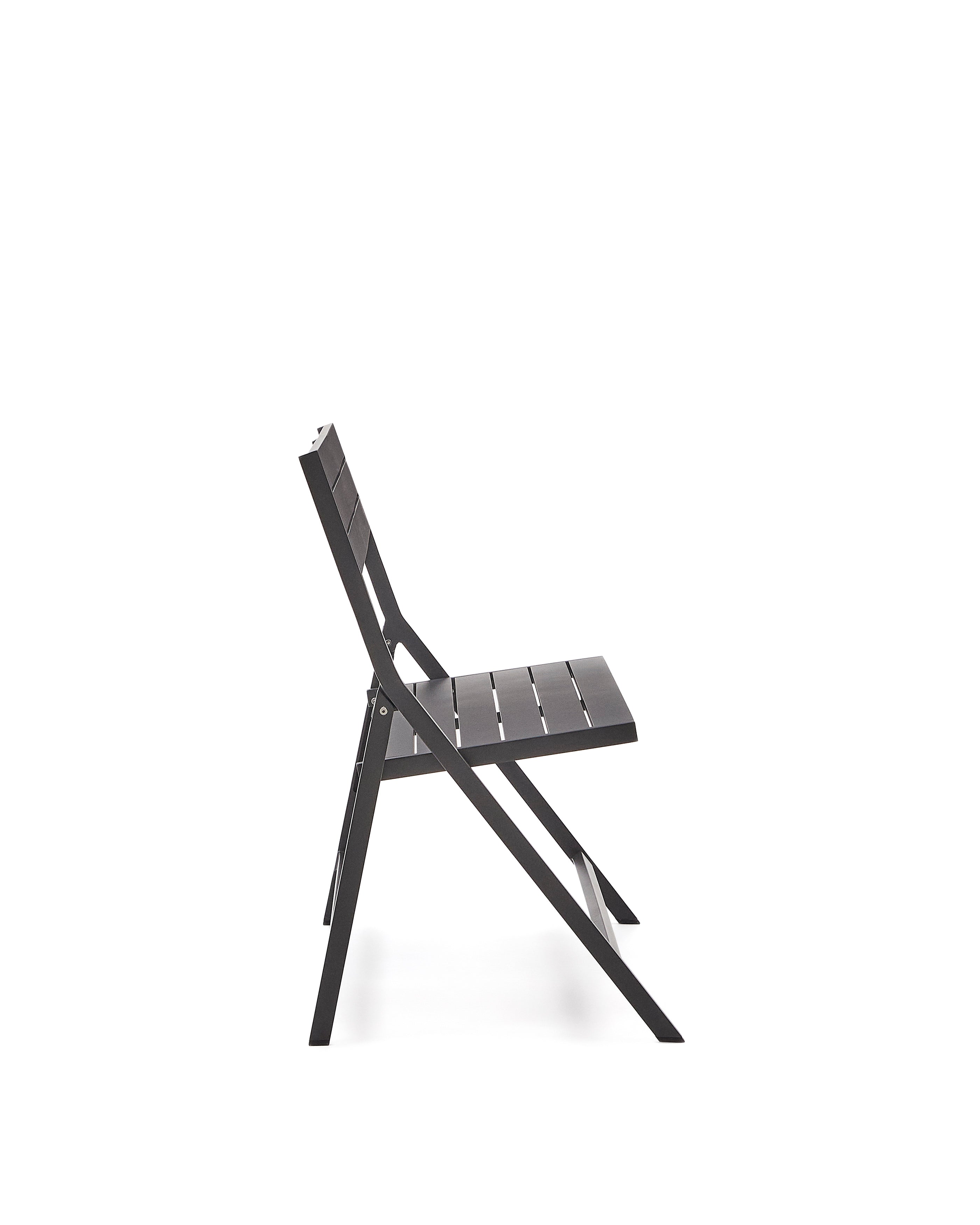 Folding outdoor Bench torreta made of aluminum with dark grey finish - Product Image
