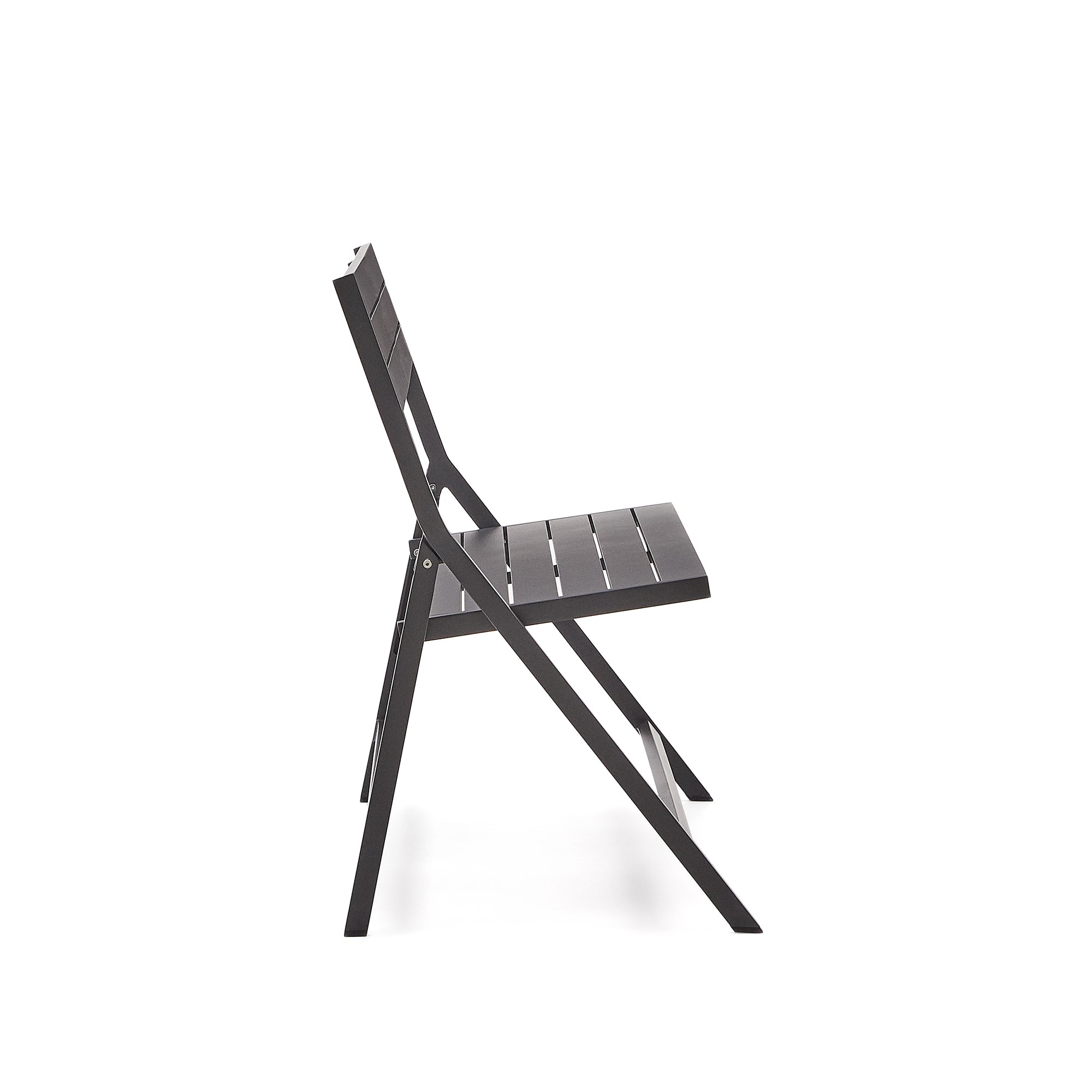Folding outdoor Bench torreta made of aluminum with dark grey finish - Product Image