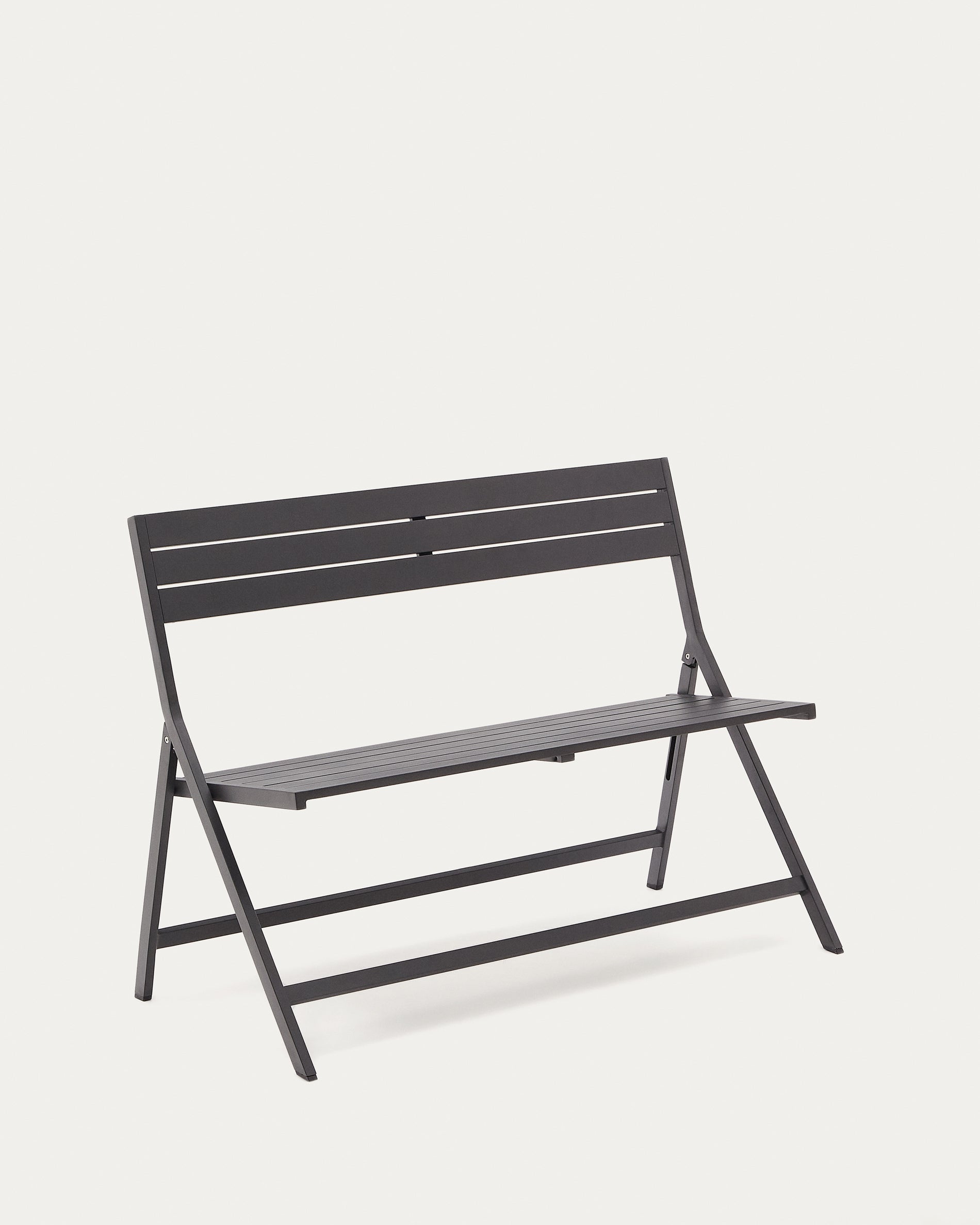 Folding outdoor Bench torreta made of aluminum with dark grey finish - Product View