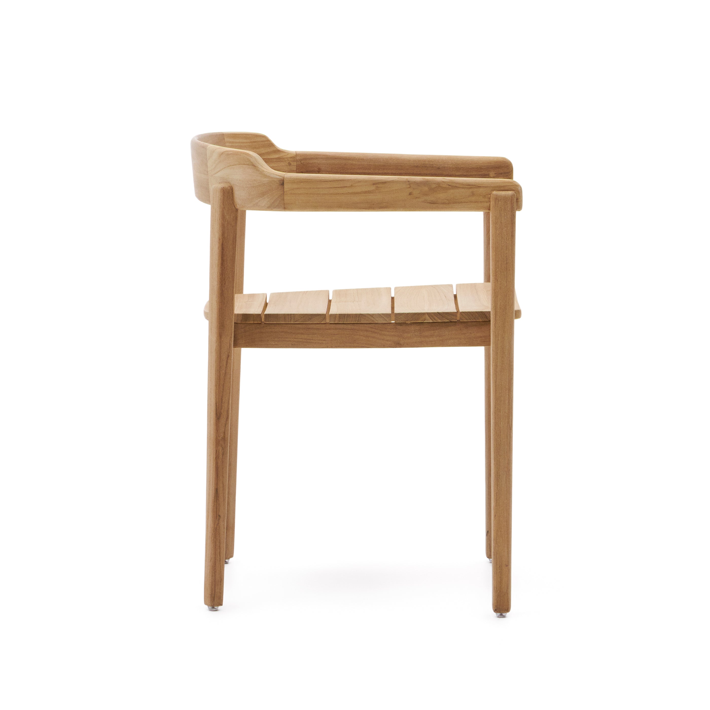 Icaro stackable solid teak wood chair in a natural finish, FSC 100% - Product Image