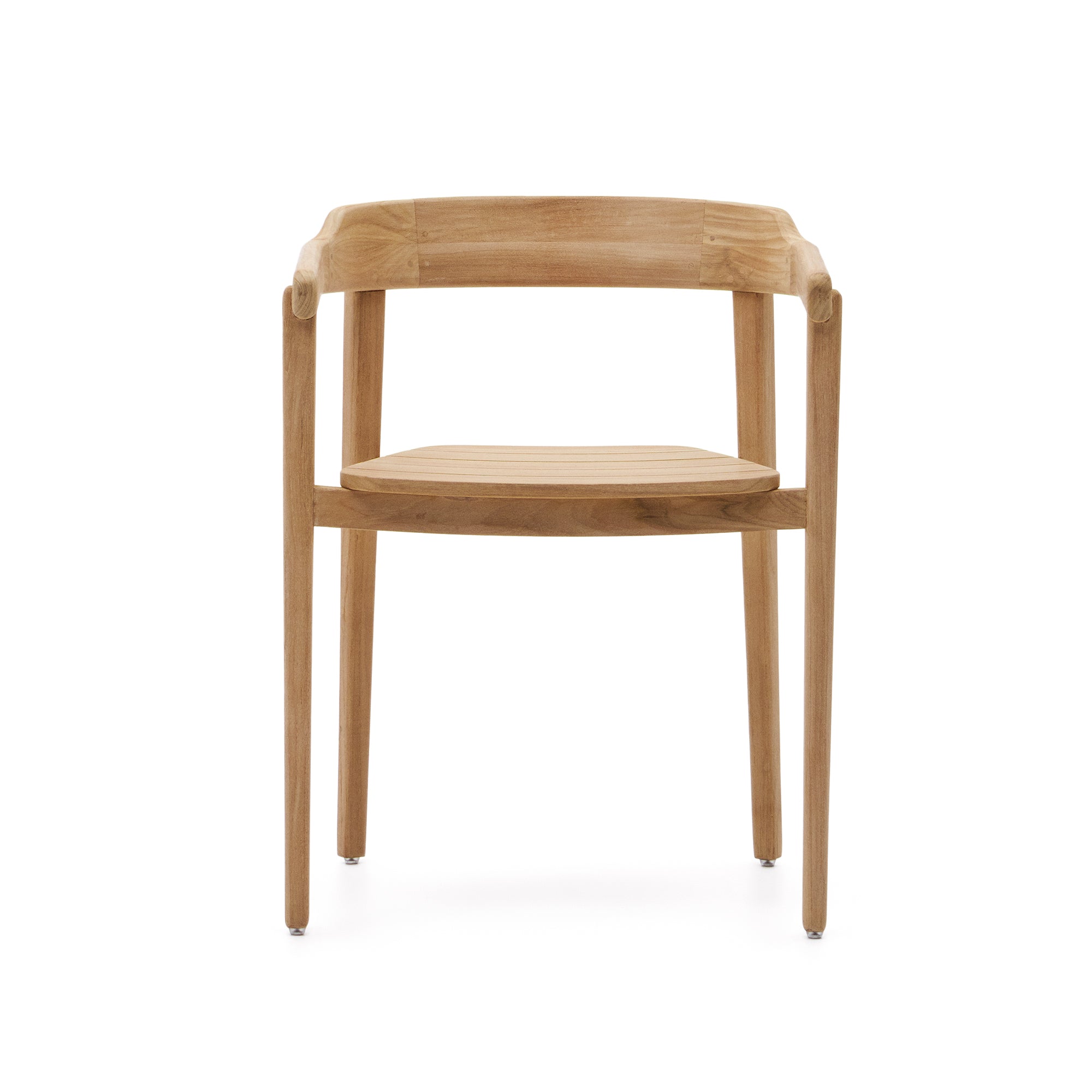 Icaro stackable solid teak wood chair in a natural finish, FSC 100% - Product Image