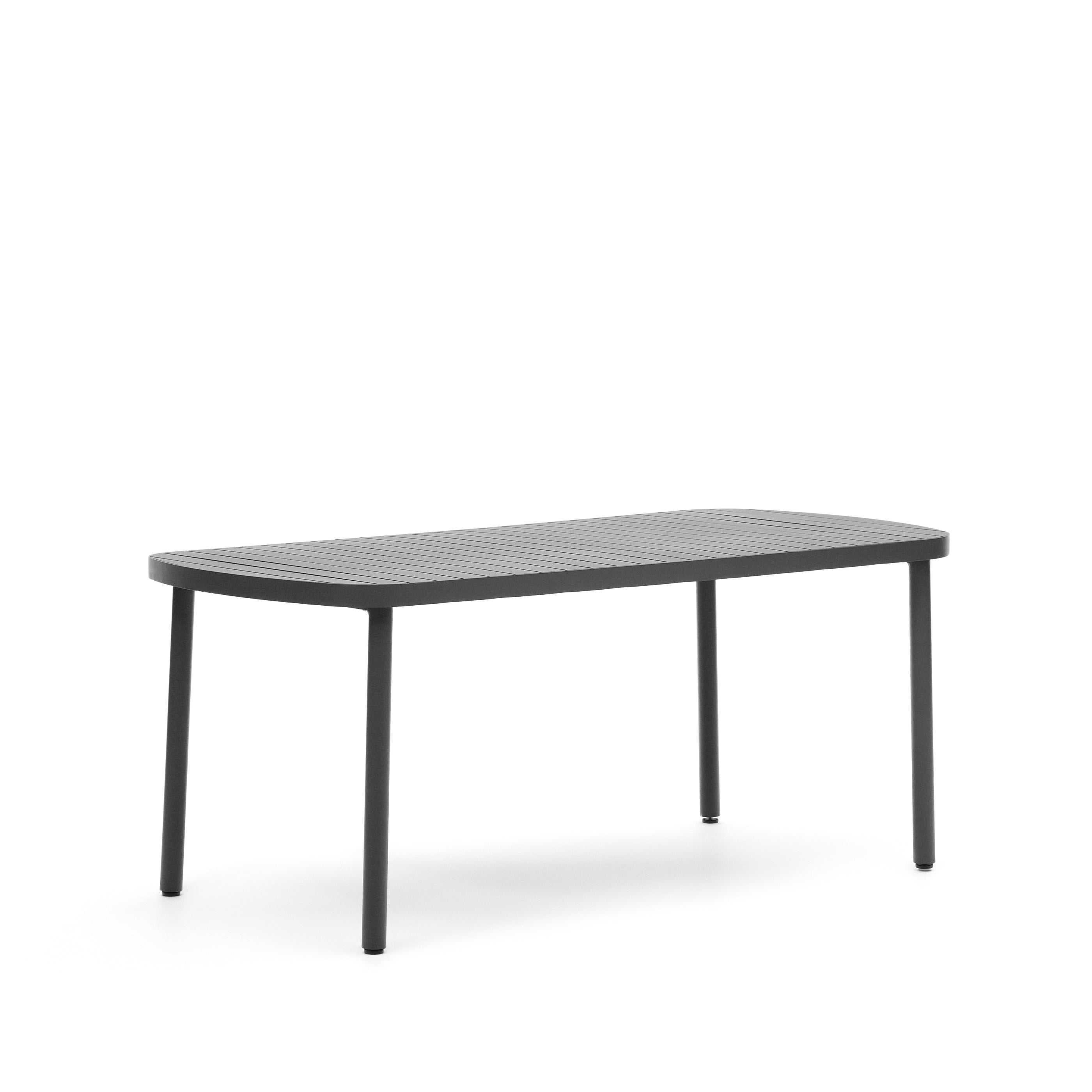 Joncols outdoor aluminium table with a powder coated grey finish, 180 x 90 cm - Product Image