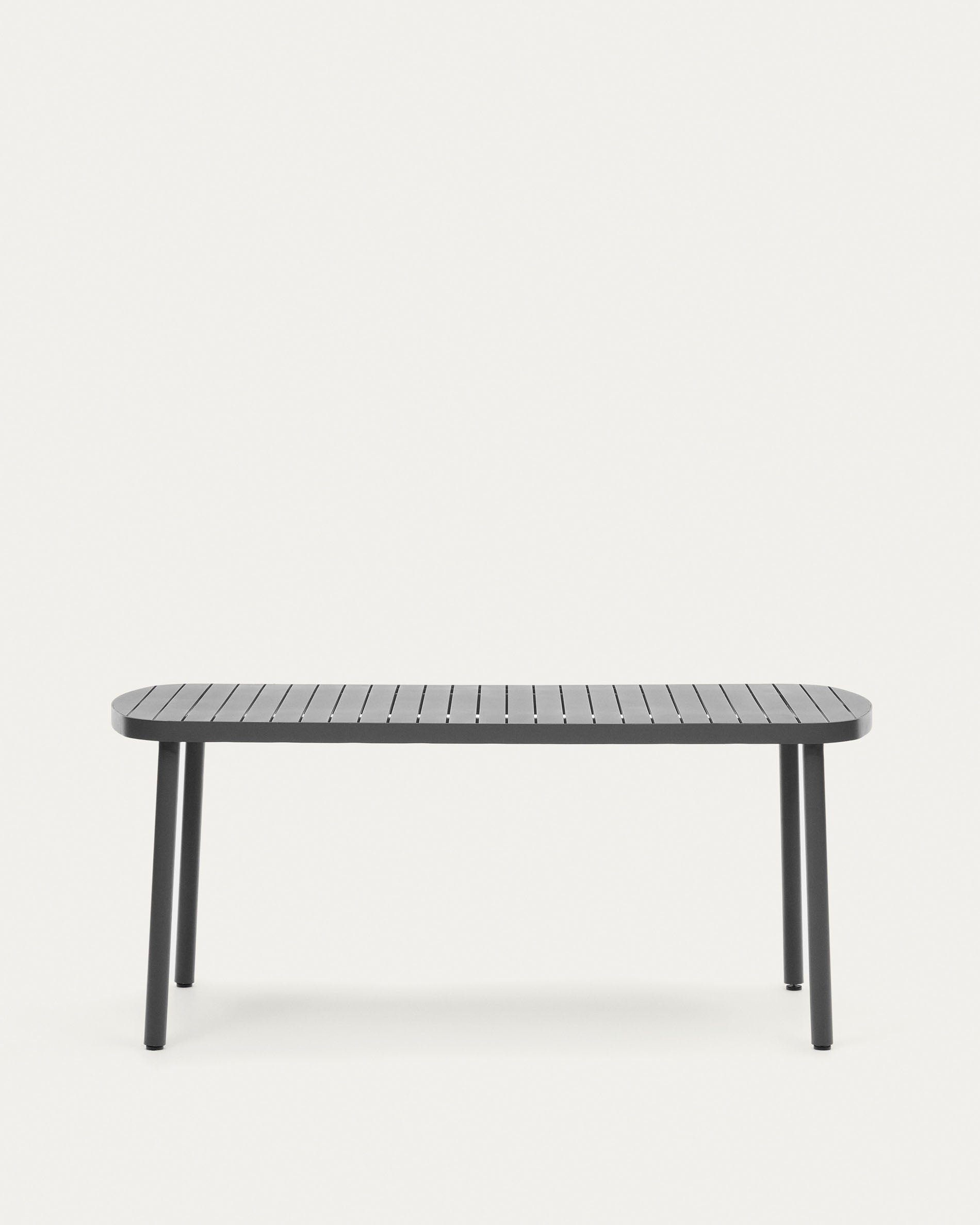 Joncols outdoor aluminium table with a powder coated grey finish, 180 x 90 cm - Product View