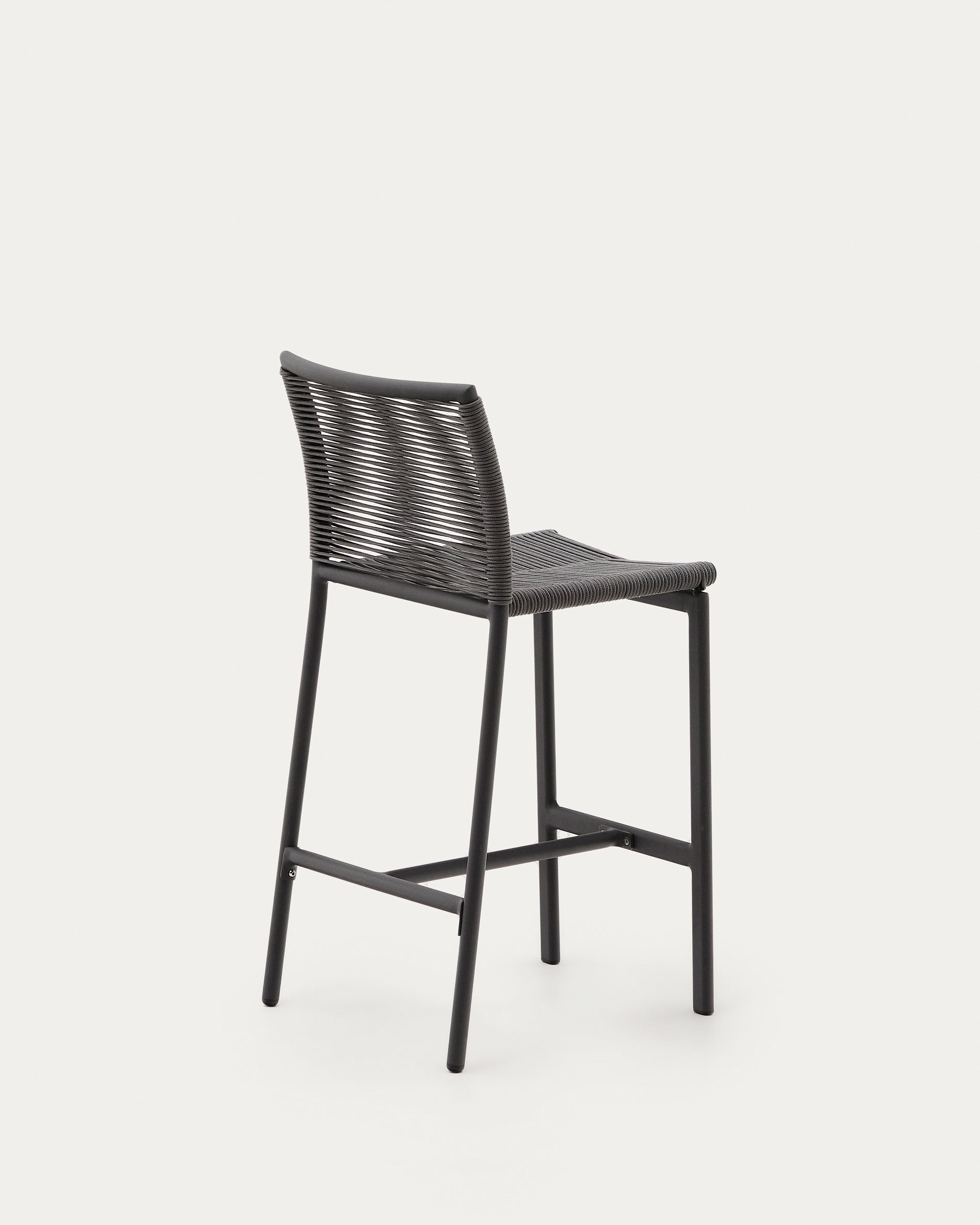 Culip outdoor stool made of rope cord and grey aluminum 65 cm - Product View