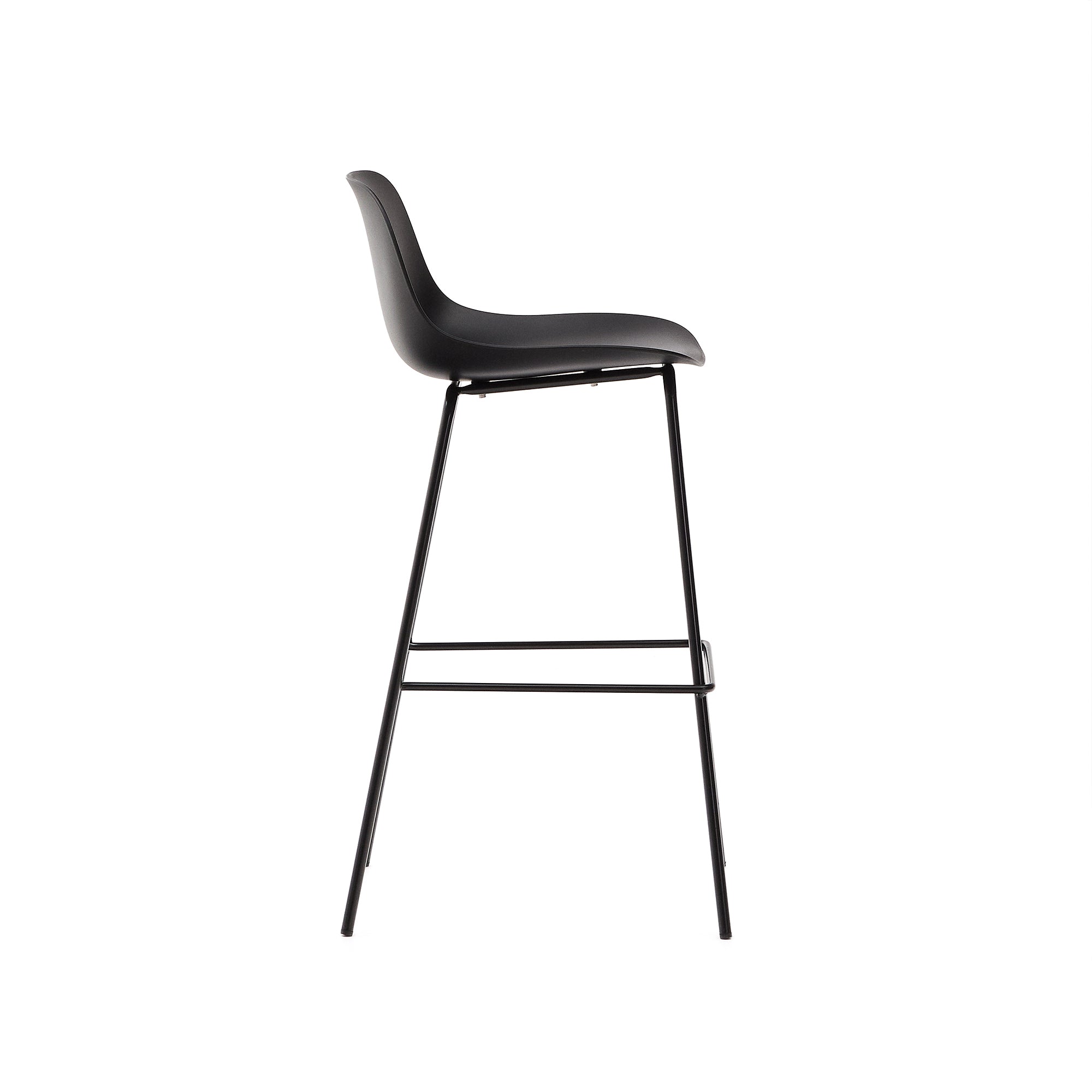 Altea black stool with black-finished steel legs 75 cm - Product Image