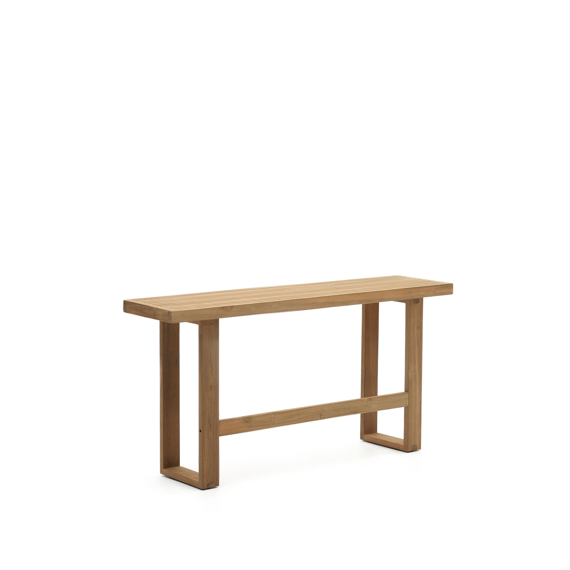 Canadell 100% outdoor solid recycled teak tall bench, 130 cm - Product Image