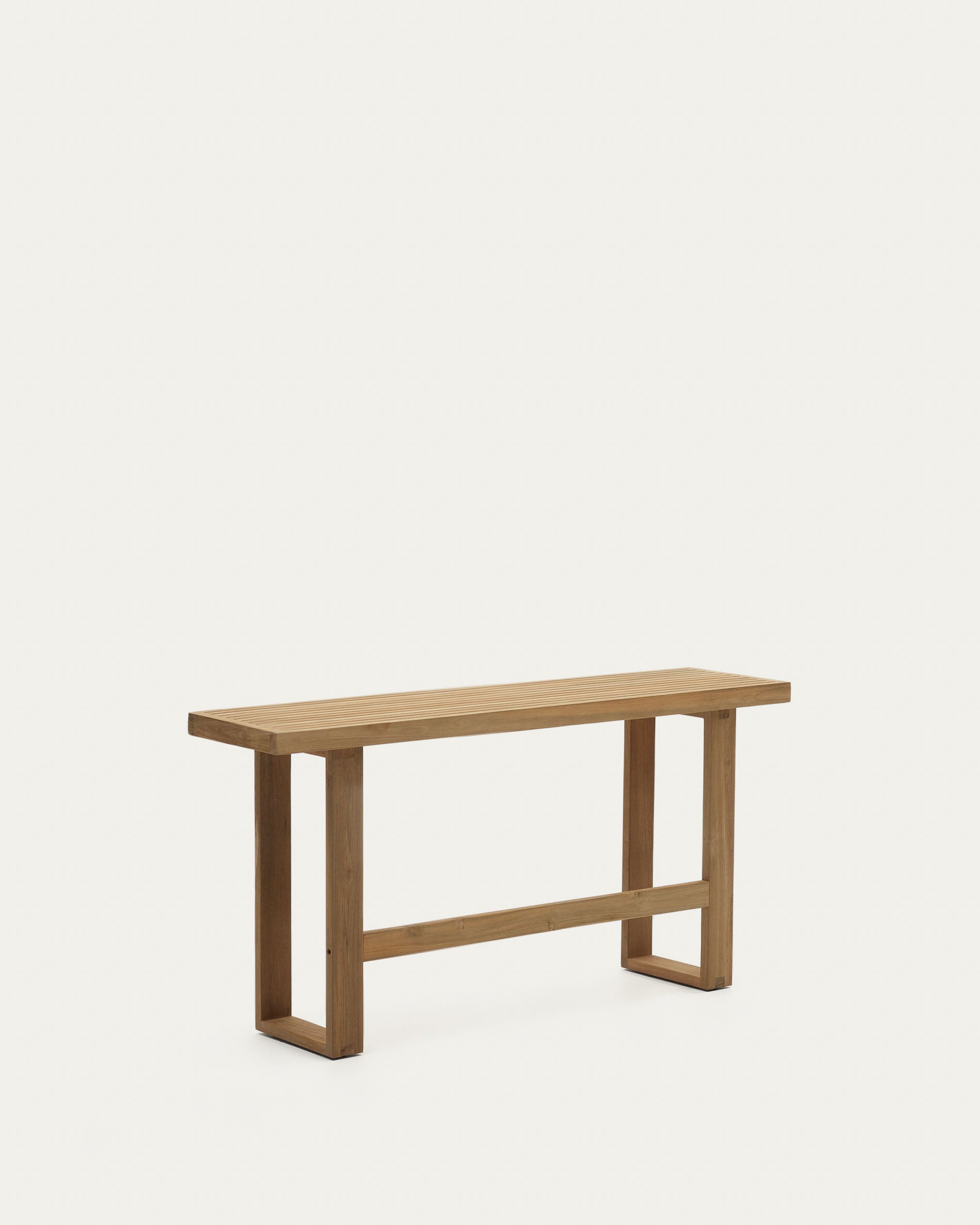 Canadell 100% outdoor solid recycled teak tall bench, 130 cm - Product View