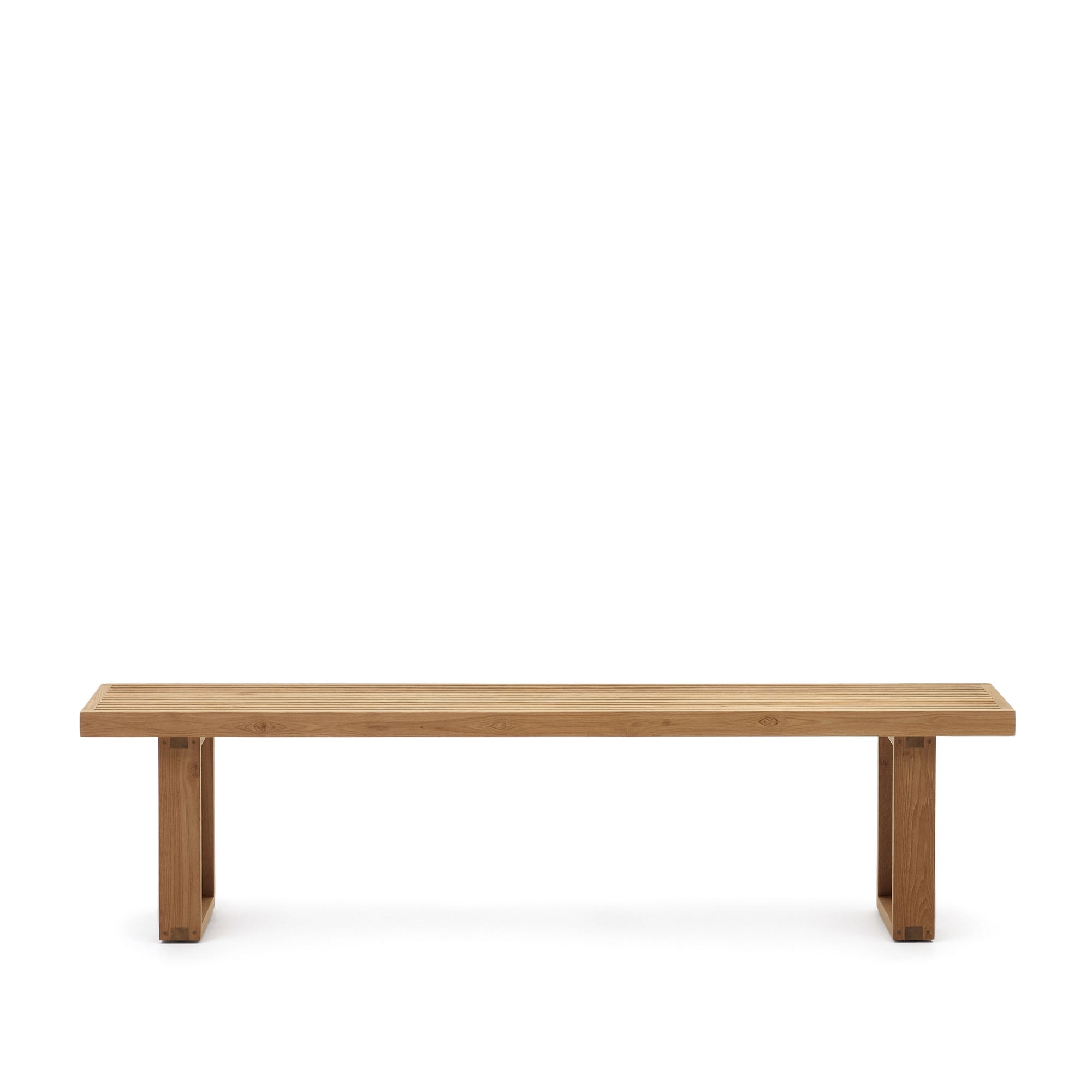 Canadell 100% outdoor solid recycled teak bench, 210 cm - Product Image