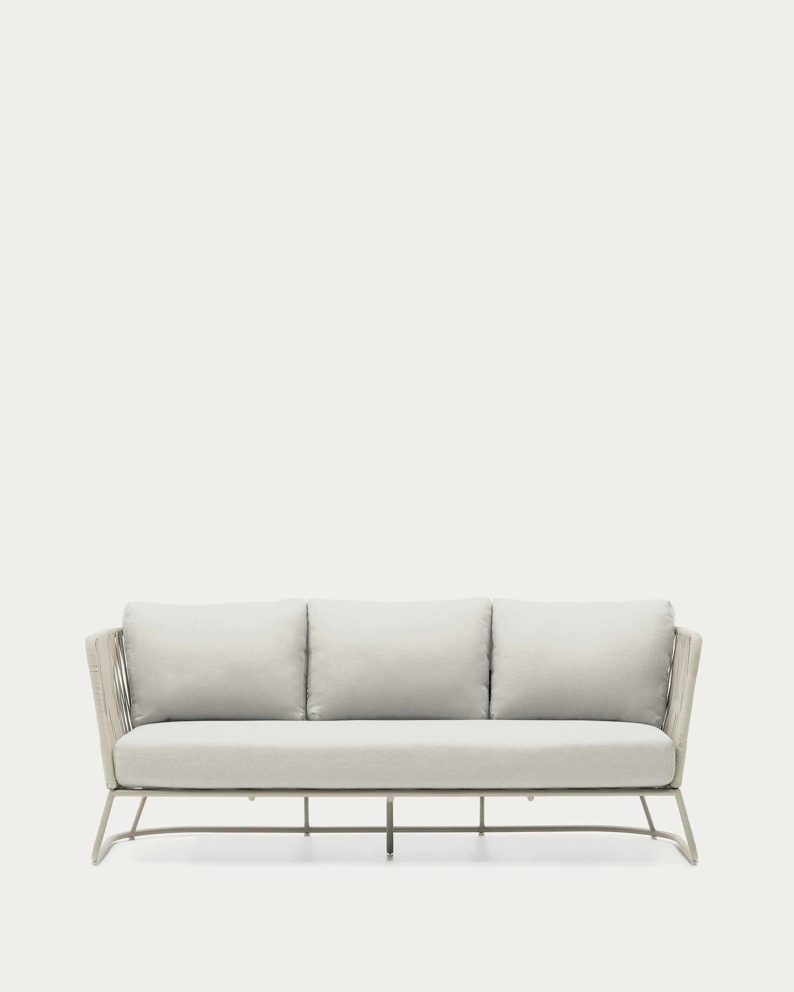 Saconca outdoor 3-seater sofa in rope cord and grey galvanised steel 189cm - Product Image