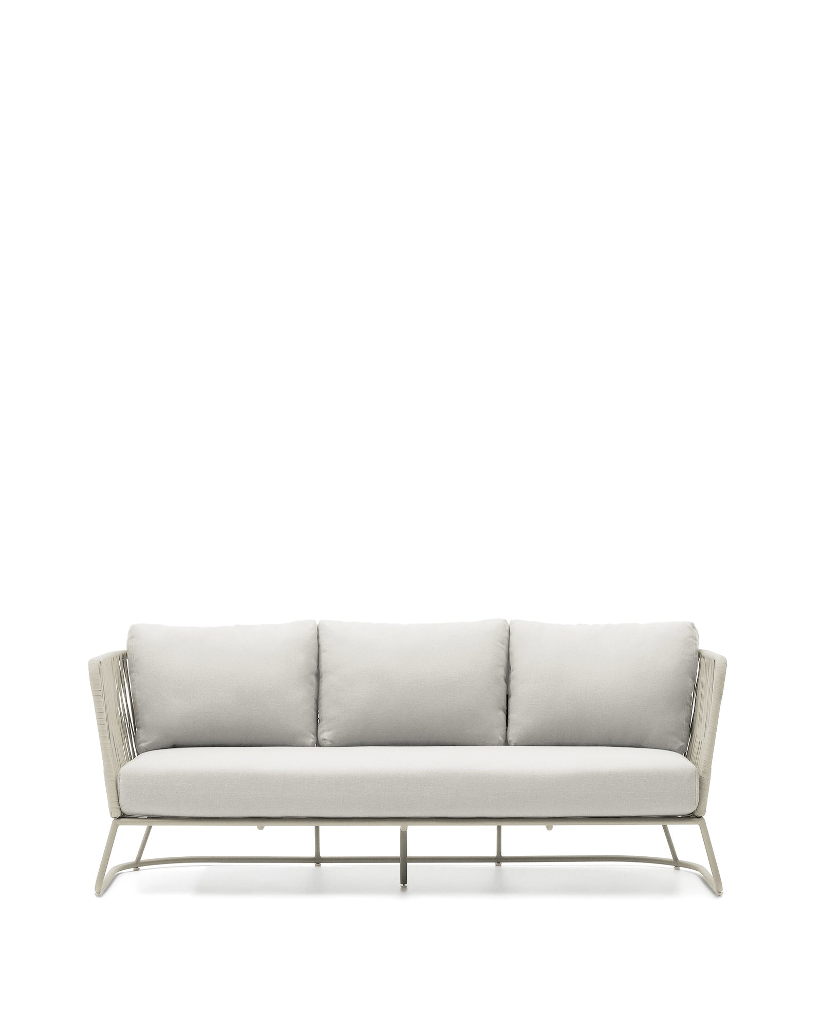 Saconca outdoor 3-seater sofa in rope cord and grey galvanised steel 189cm - Product Image