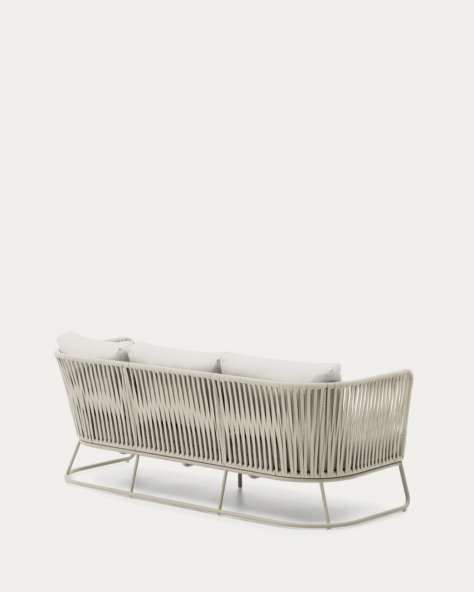 Saconca outdoor 3-seater sofa in rope cord and grey galvanised steel 189cm - Product Image