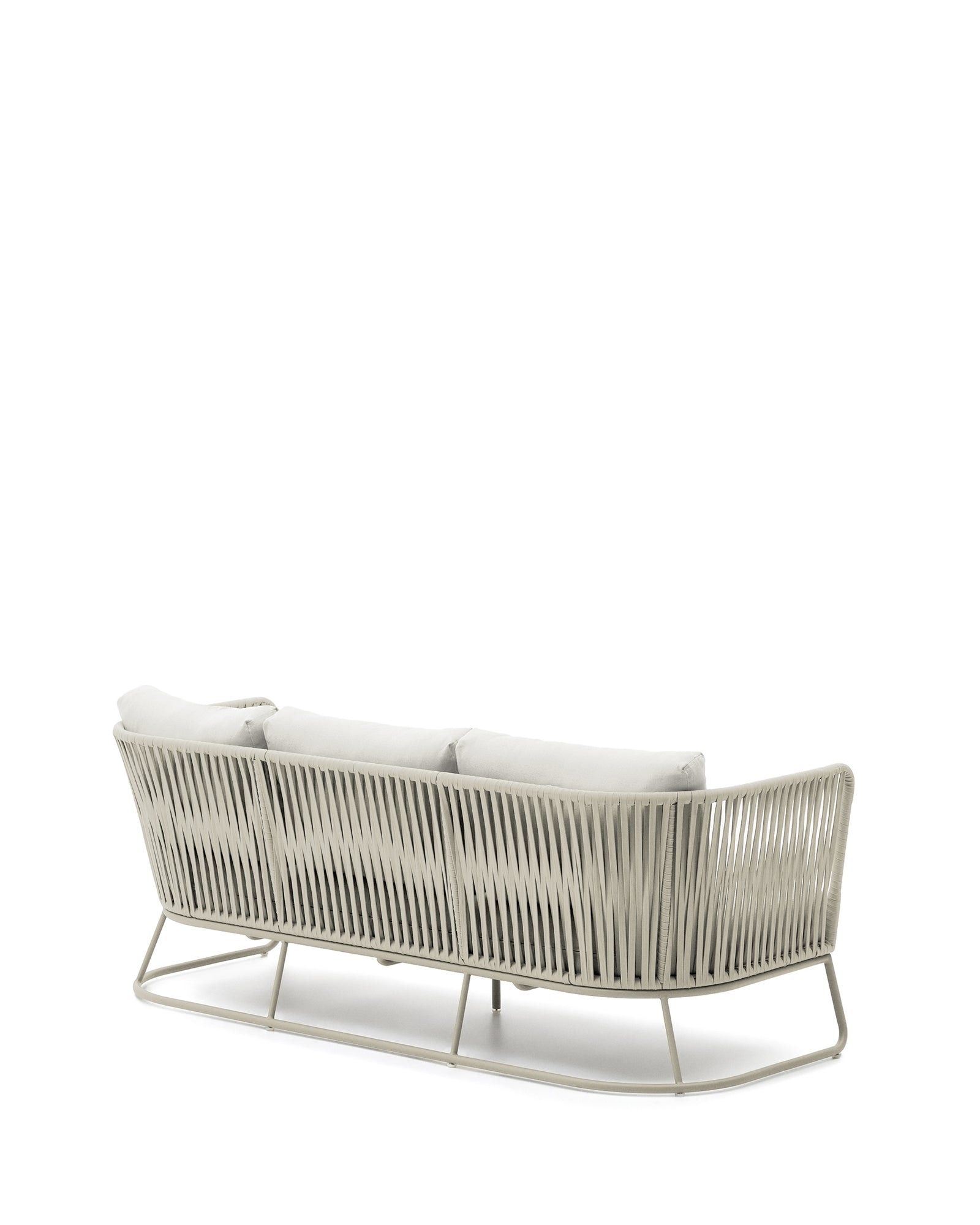 Saconca outdoor 3-seater sofa in rope cord and grey galvanised steel 189cm - Product Image