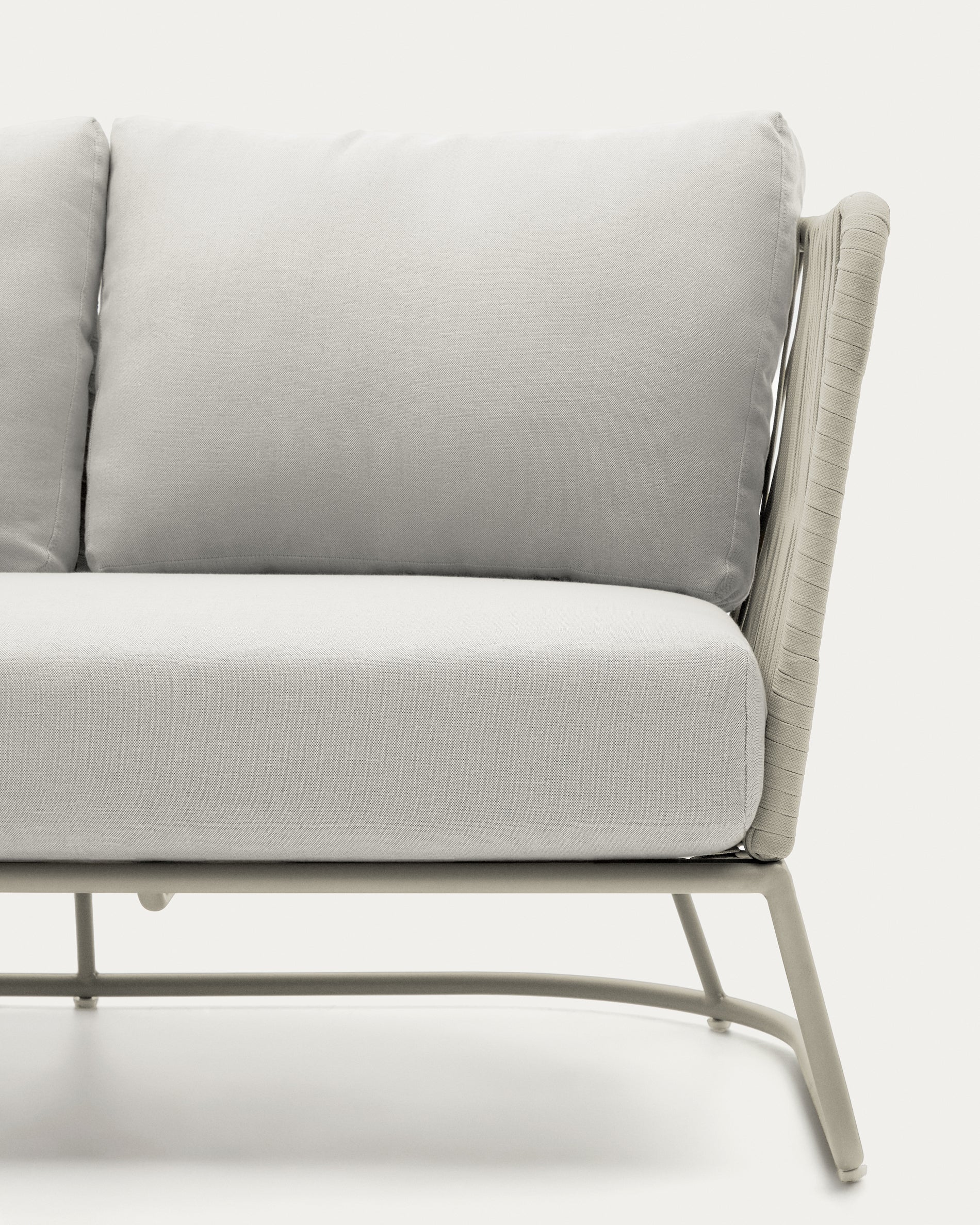 Saconca outdoor 3-seater sofa in rope cord and grey galvanised steel 189cm - Detail