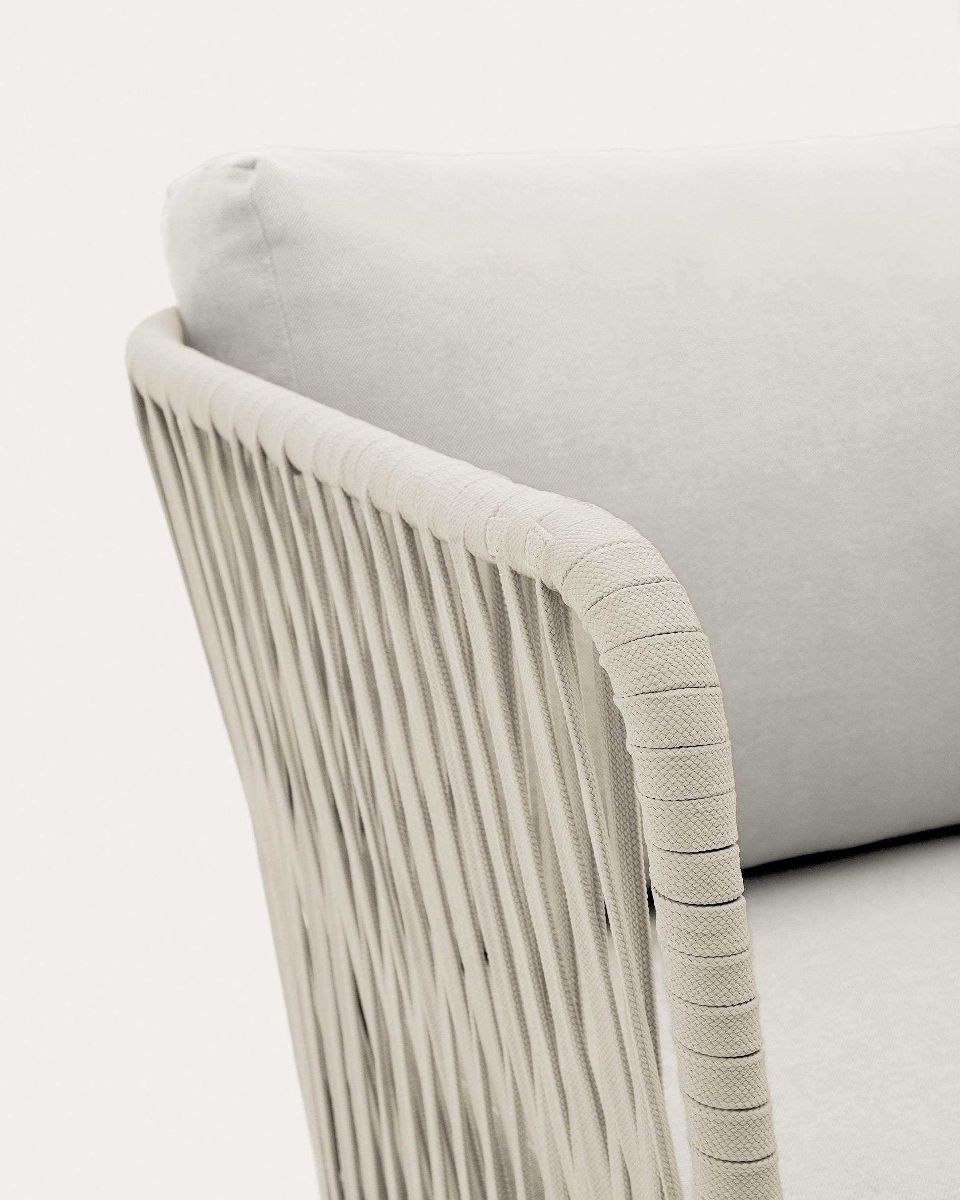Saconca outdoor 3-seater sofa in rope cord and grey galvanised steel 189cm - Detail