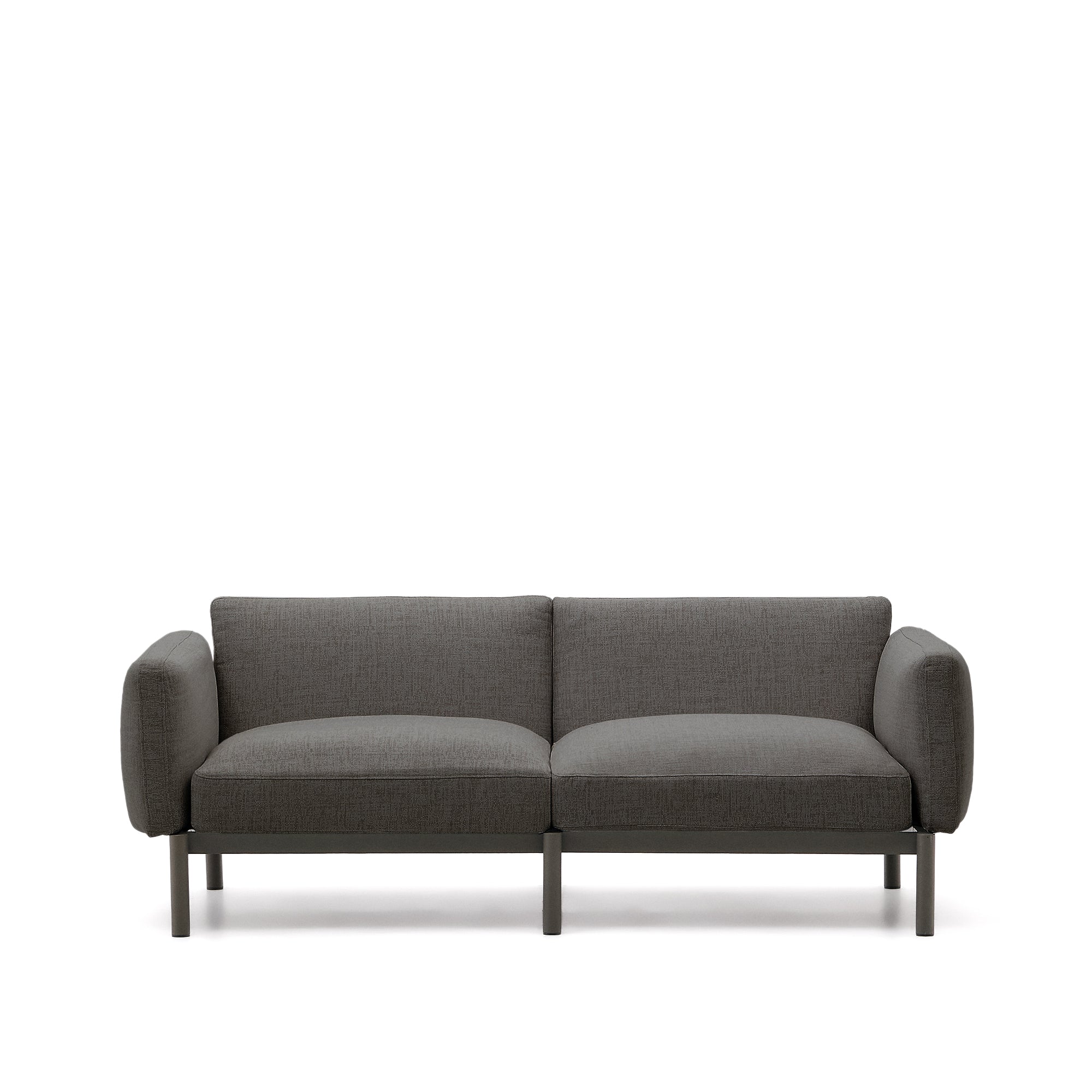 Sorells modular 2-seater outdoor sofa in aluminium with grey finish 201 cm - Product Image