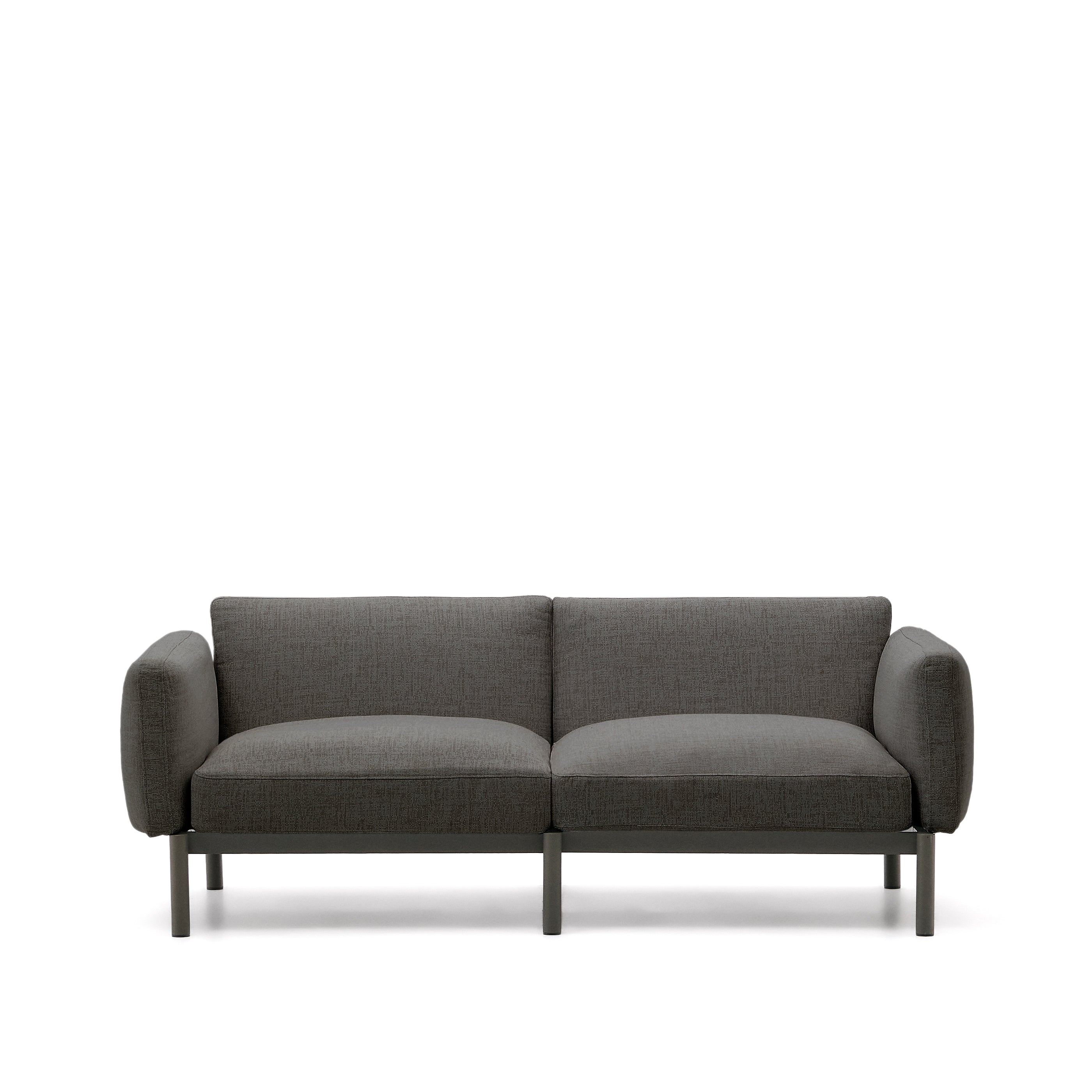 Sorells modular 2-seater outdoor sofa in aluminium with grey finish 201 cm - Product Image