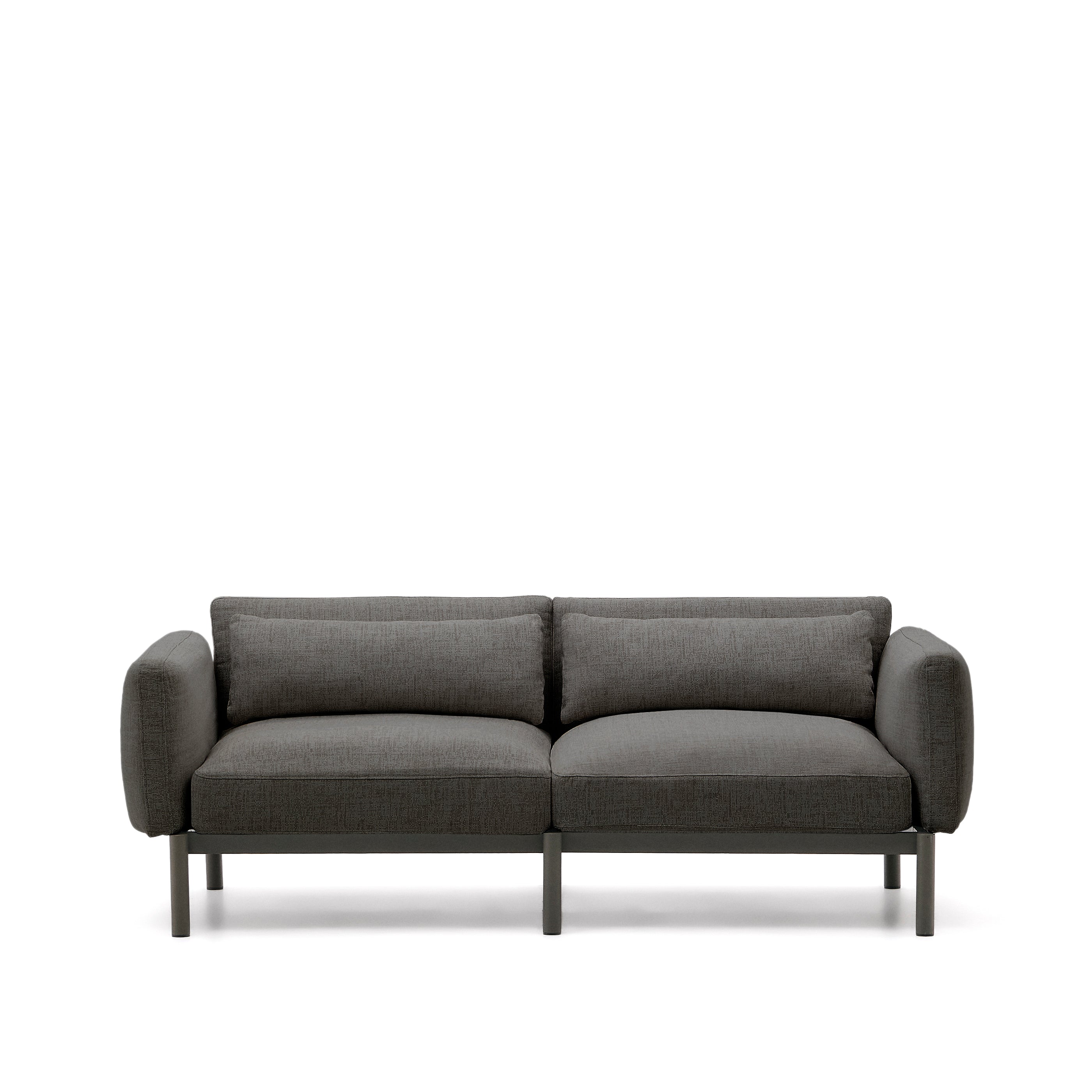 Sorells modular 2-seater outdoor sofa in aluminium with grey finish 201 cm - Product Image