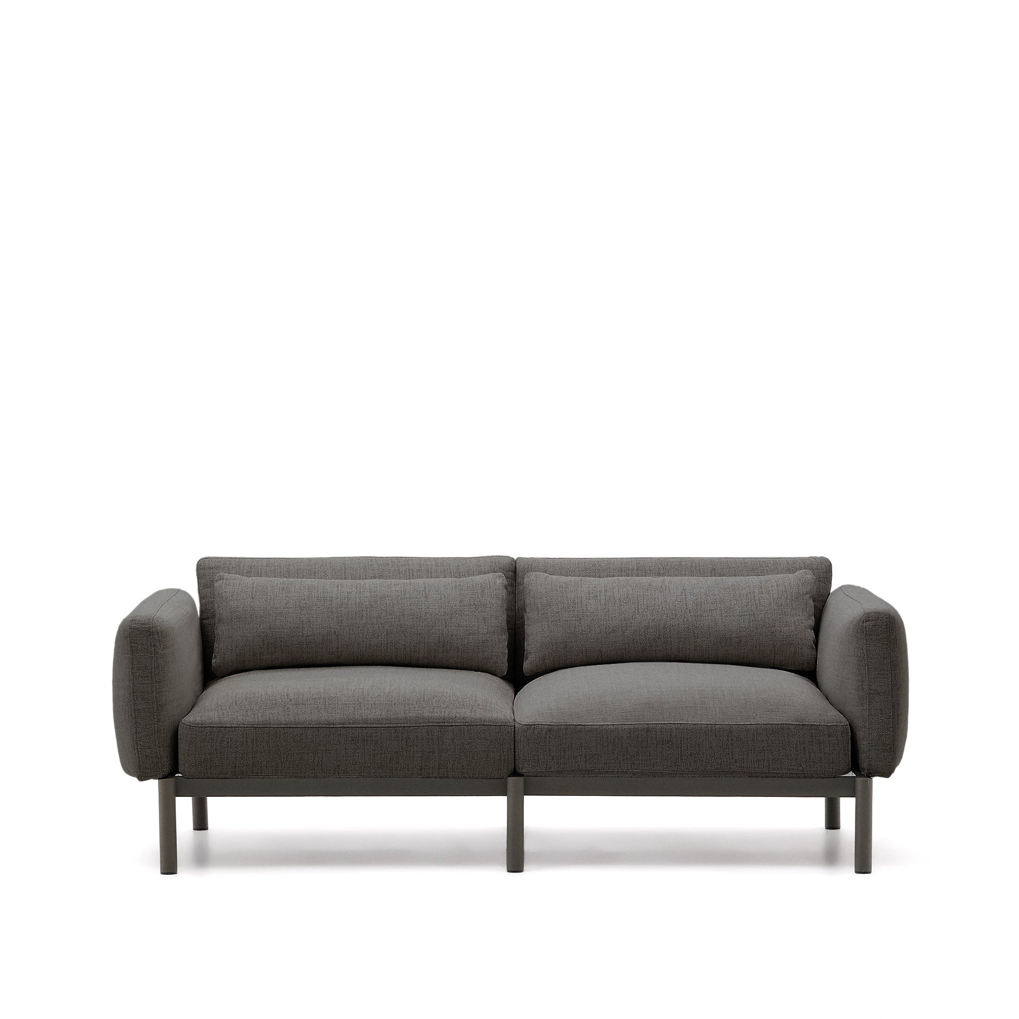 Sorells modular 2-seater outdoor sofa in aluminium with grey finish 201 cm - Product Image