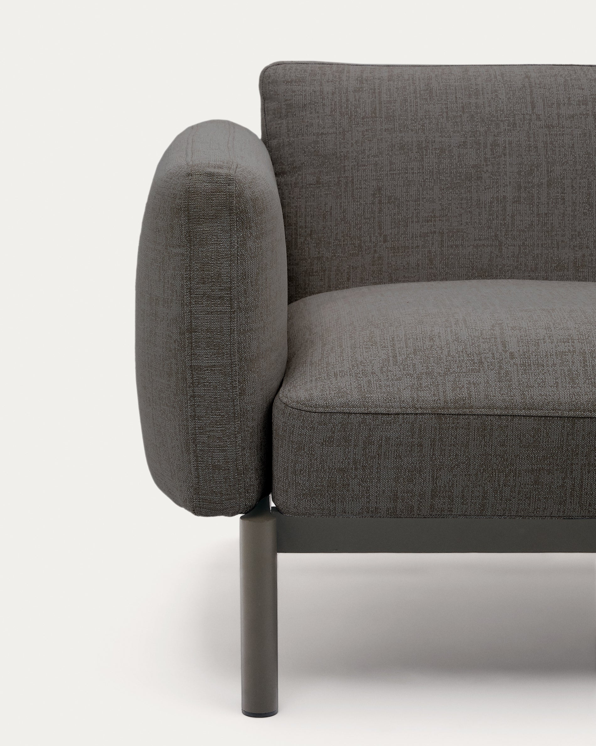 Sorells modular 2-seater outdoor sofa in aluminium with grey finish 201 cm - Detail