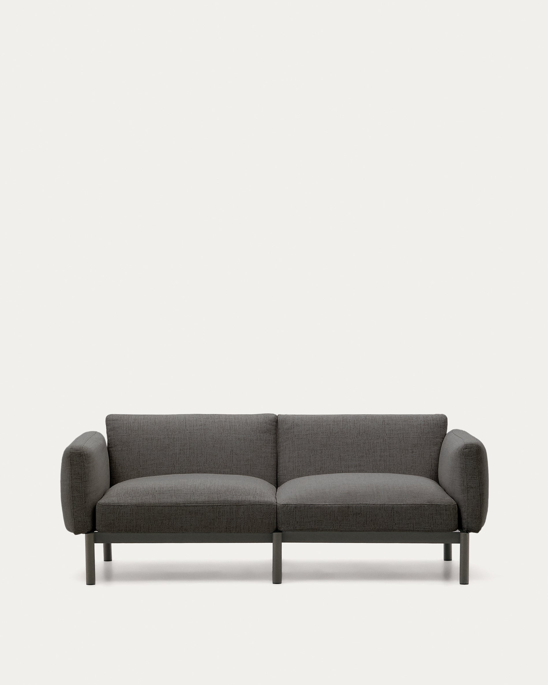 Sorells modular 2-seater outdoor sofa in aluminium with grey finish 201 cm - Product View