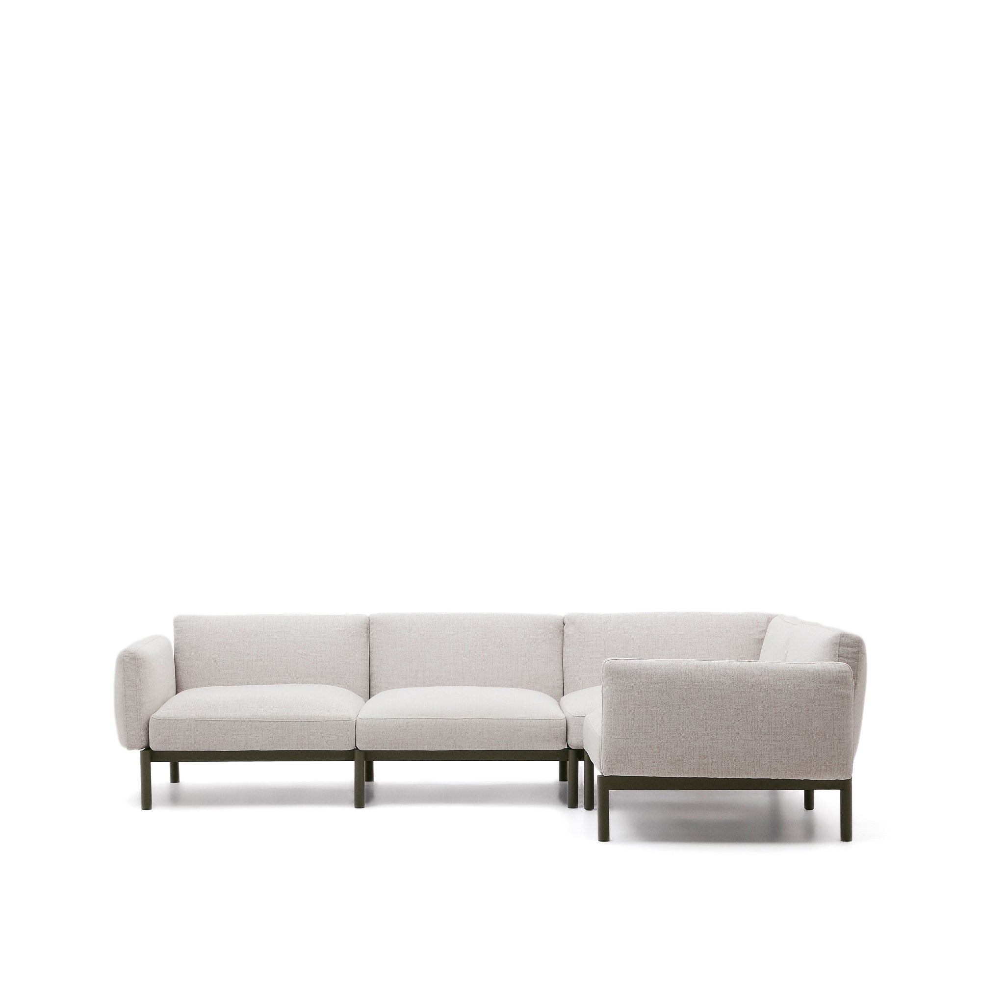 Sorells modular 5-seater outdoor corner sofa in aluminium with green finish 276 x 191,5 cm - Product Image