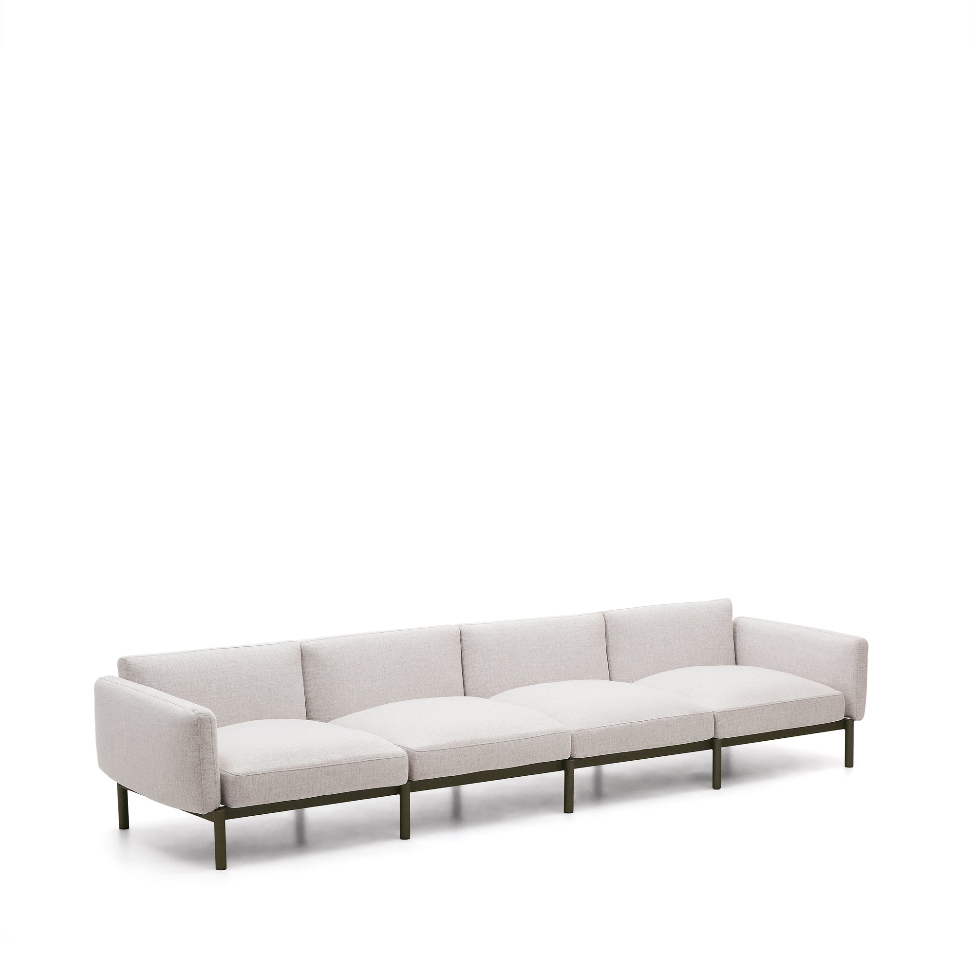 Sorells 4-seater modular outdoor sofa in aluminium with green finish 370 cm - Product Image