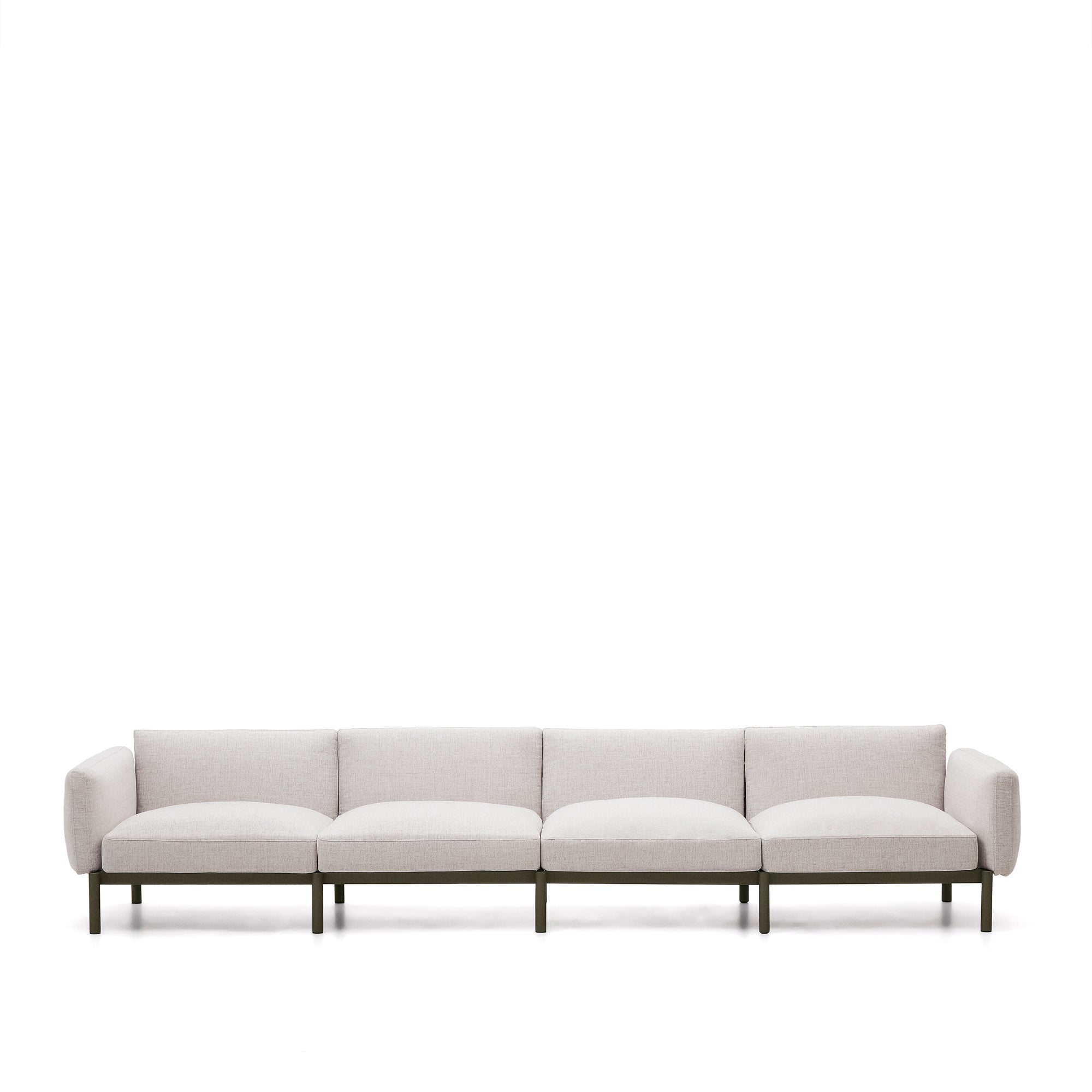 Sorells 4-seater modular outdoor sofa in aluminium with green finish 370 cm - Product Image
