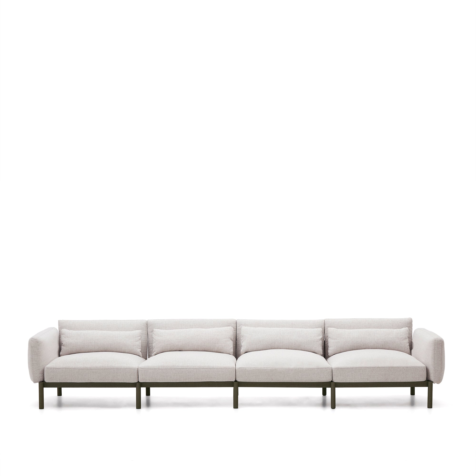 Sorells 4-seater modular outdoor sofa in aluminium with green finish 370 cm - Product Image