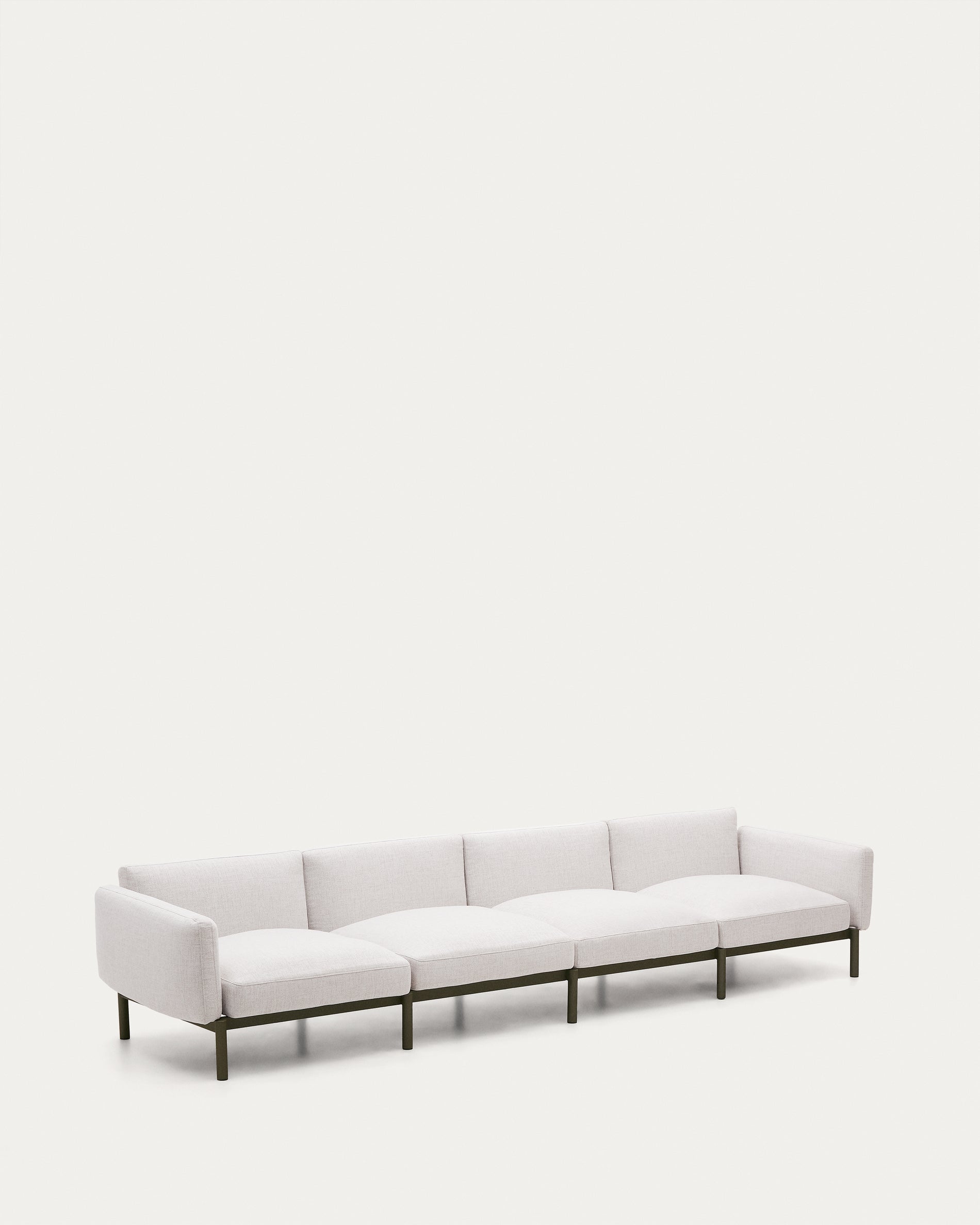 Sorells 4-seater modular outdoor sofa in aluminium with green finish 370 cm - Product View