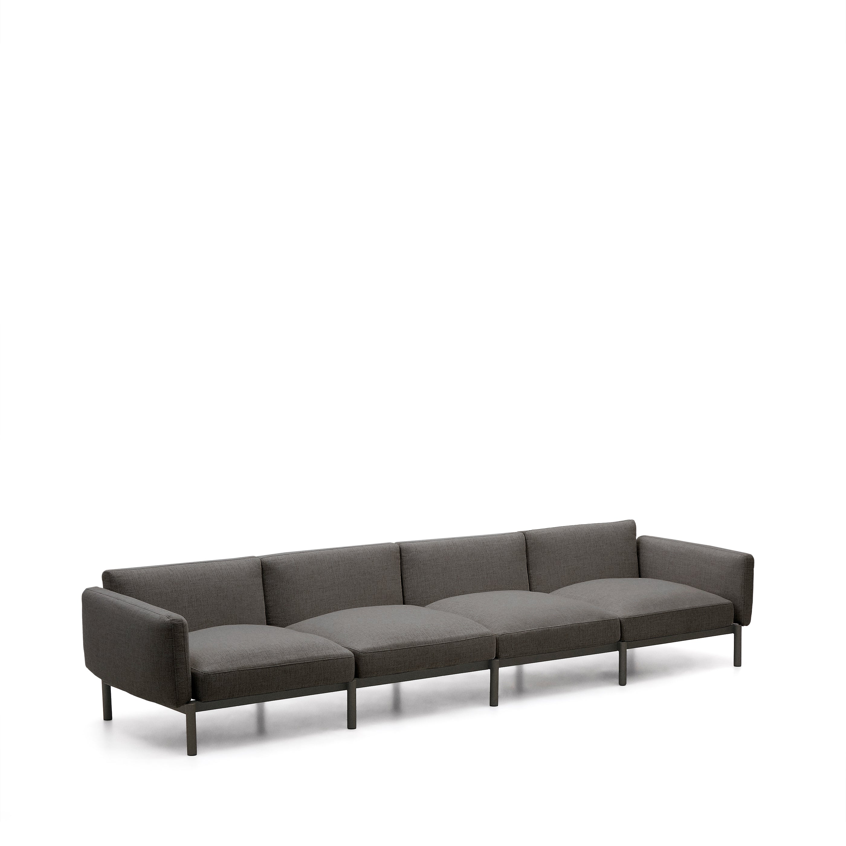 Sorells modular 4-seater outdoor sofa in aluminium with grey finish 370 cm - Product Image