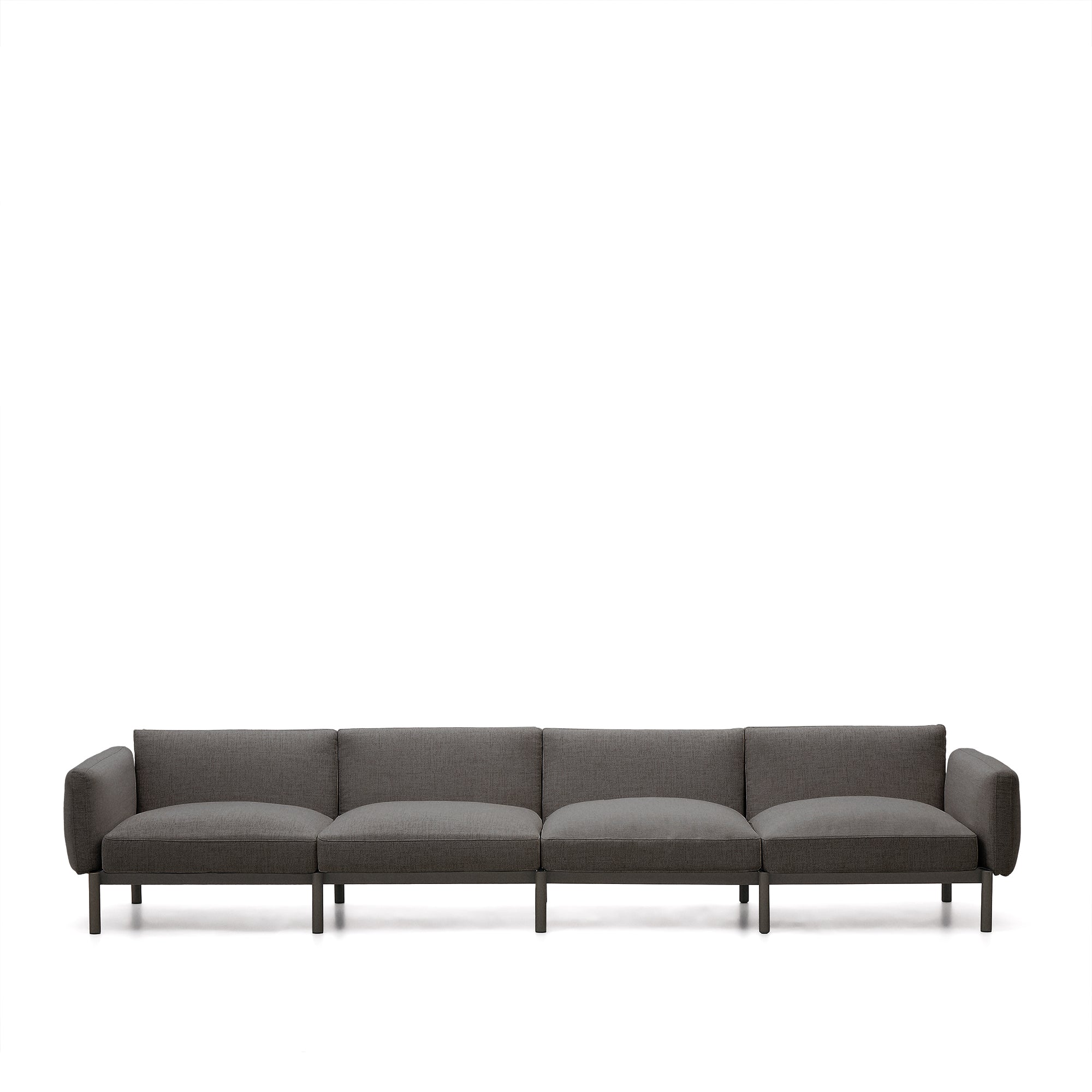 Sorells modular 4-seater outdoor sofa in aluminium with grey finish 370 cm - Product Image