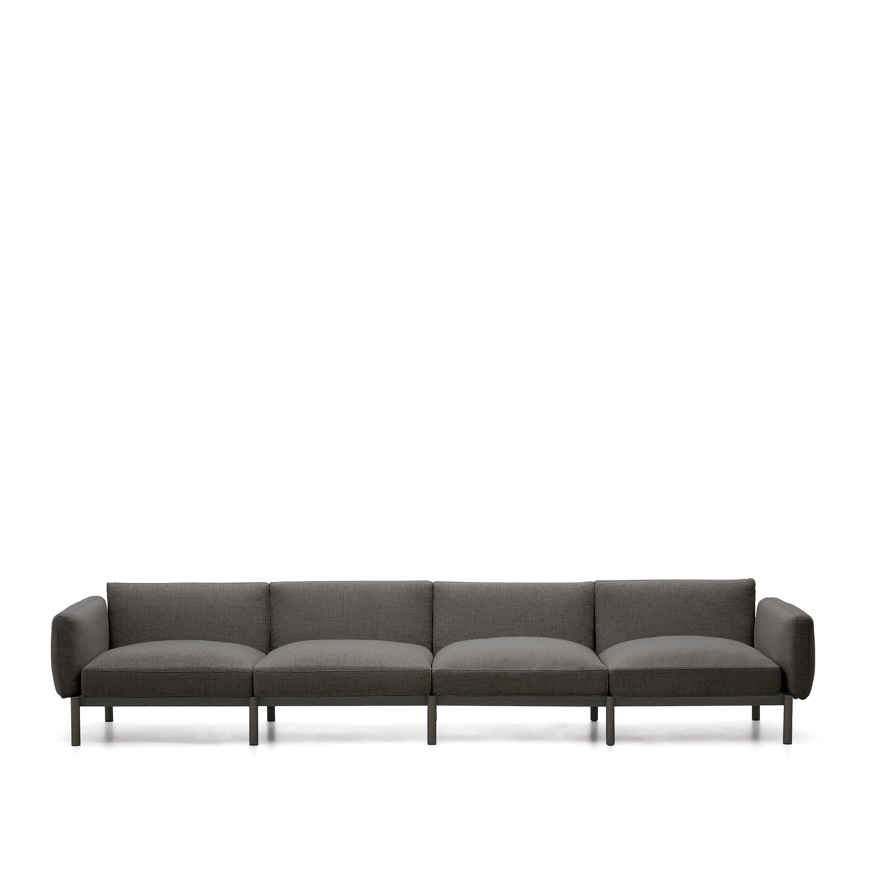 Sorells modular 4-seater outdoor sofa in aluminium with grey finish 370 cm - Product Image