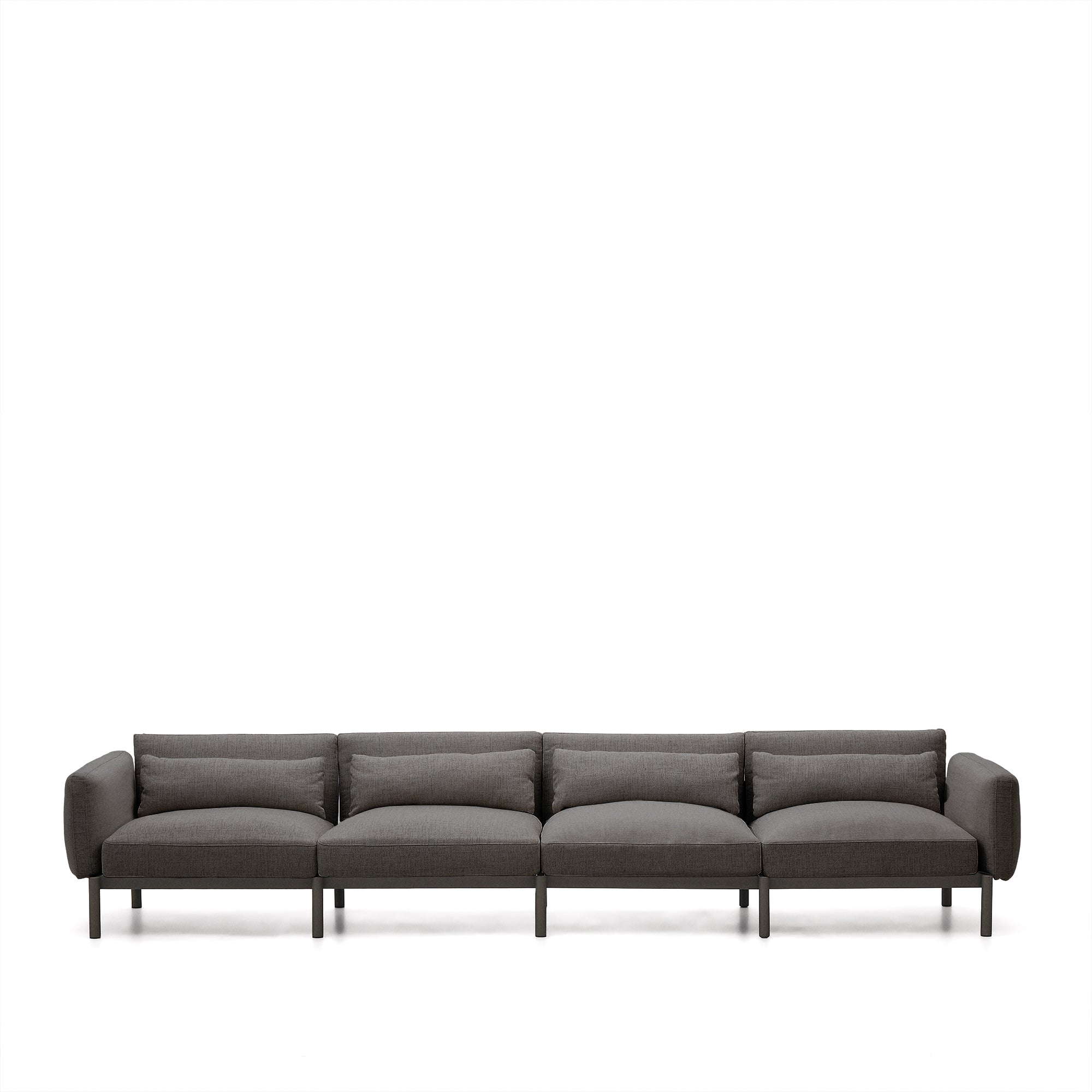 Sorells modular 4-seater outdoor sofa in aluminium with grey finish 370 cm - Product Image