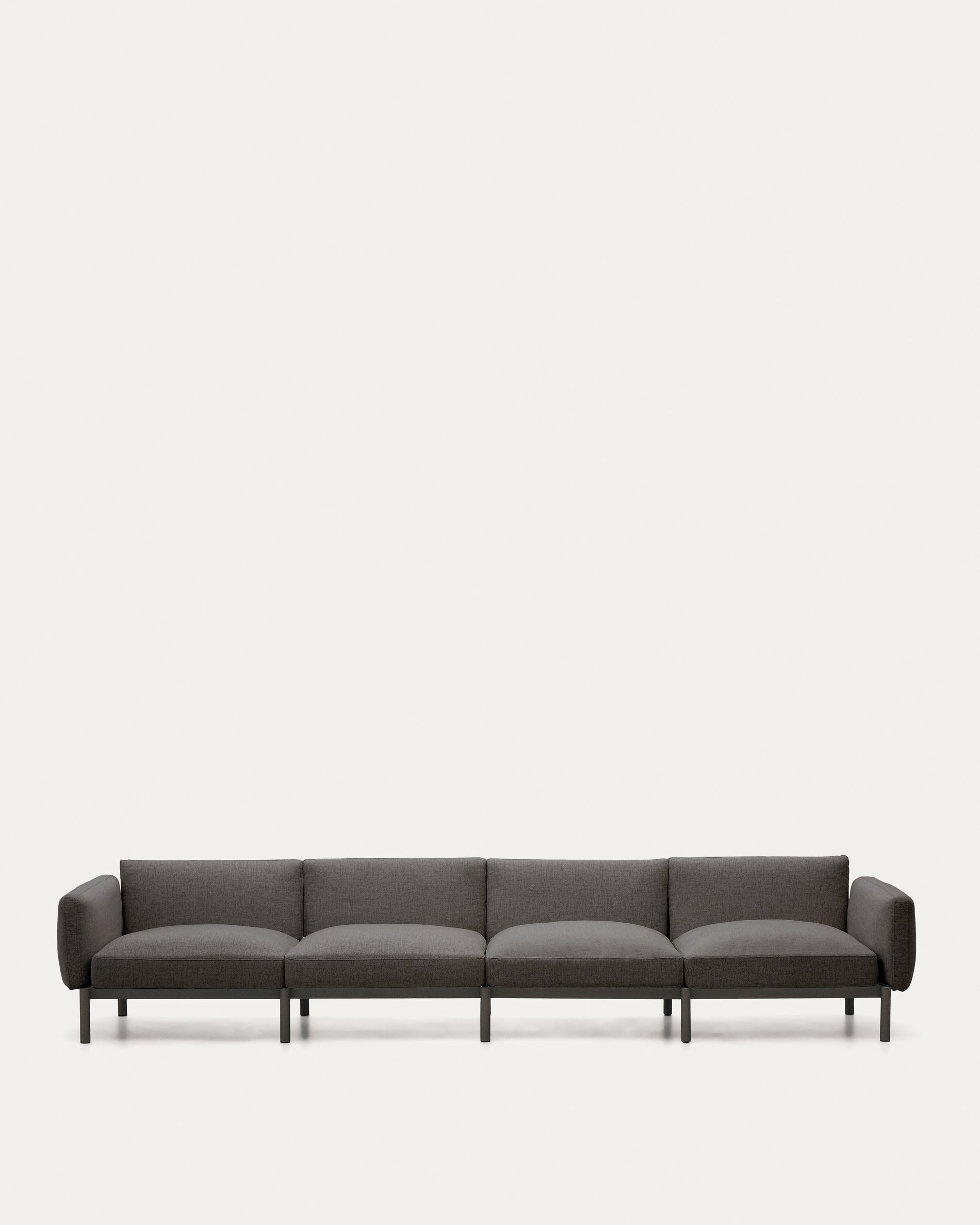 Sorells modular 4-seater outdoor sofa in aluminium with grey finish 370 cm - Product View