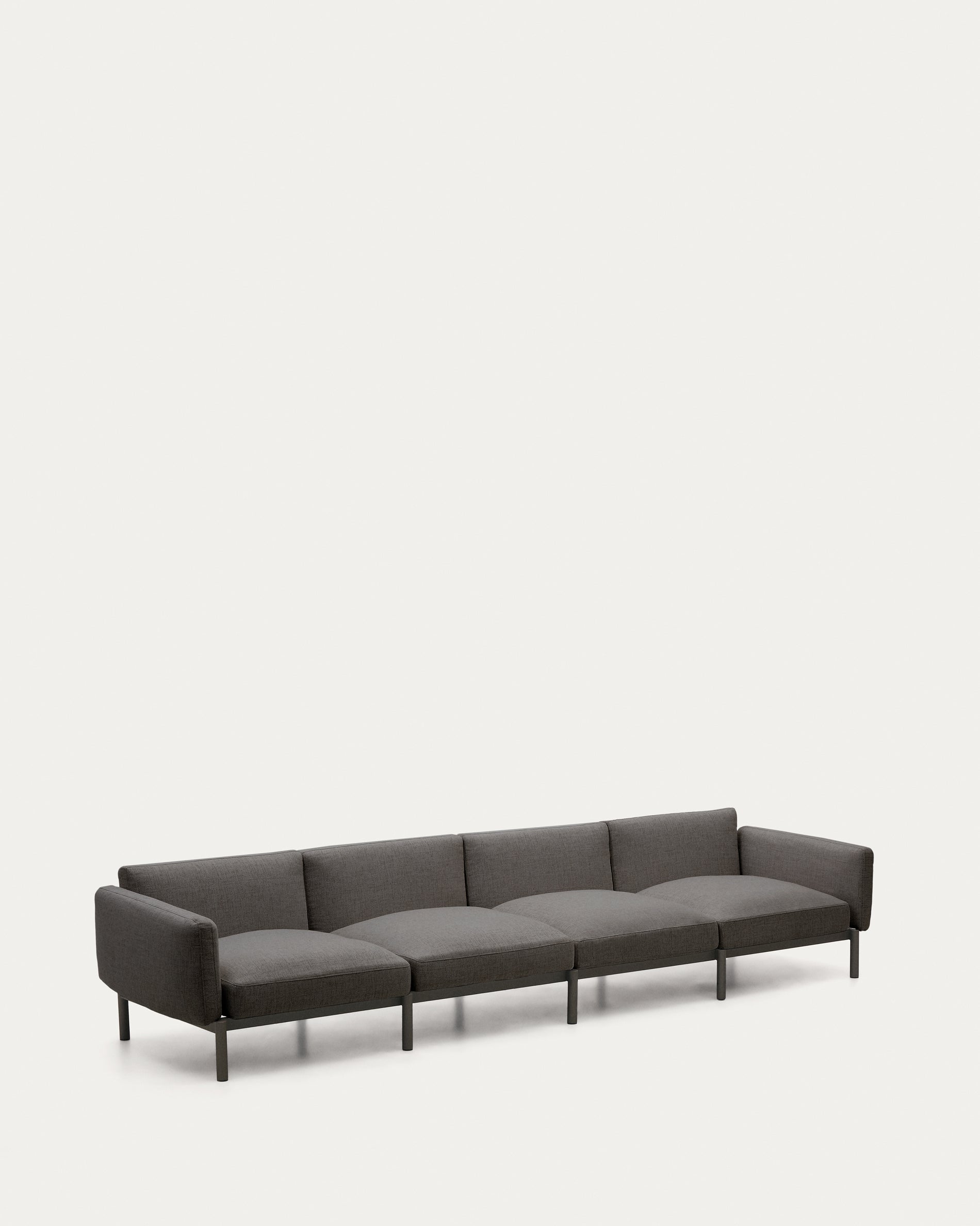 Sorells modular 4-seater outdoor sofa in aluminium with grey finish 370 cm - Product View