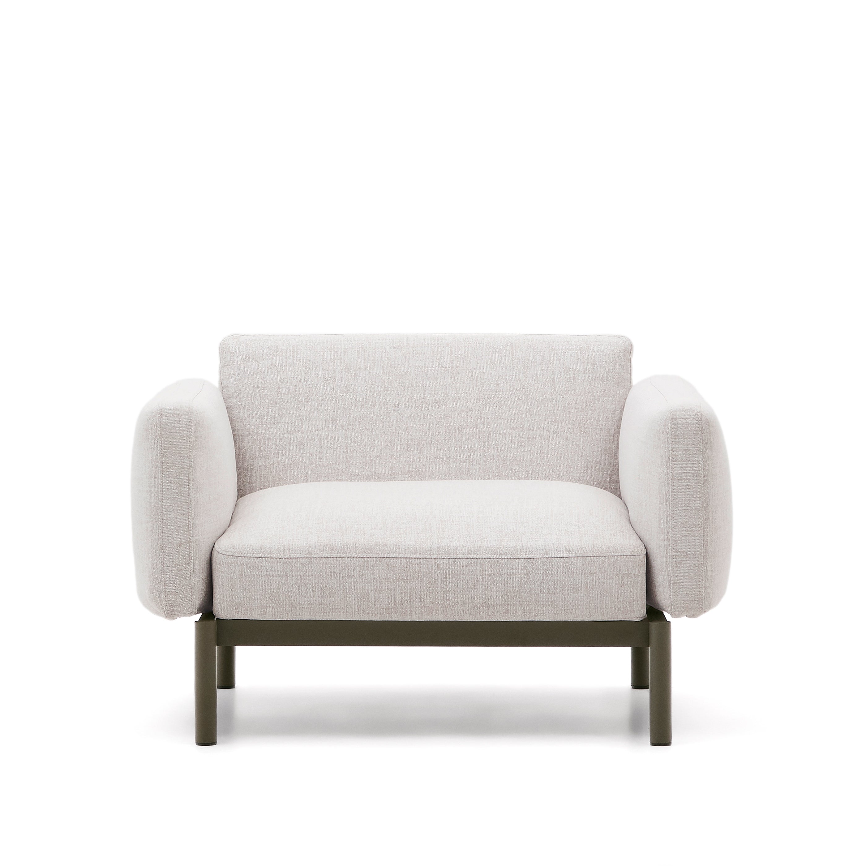 Sorells outdoor modular armchair in aluminium with green finish - Product Image
