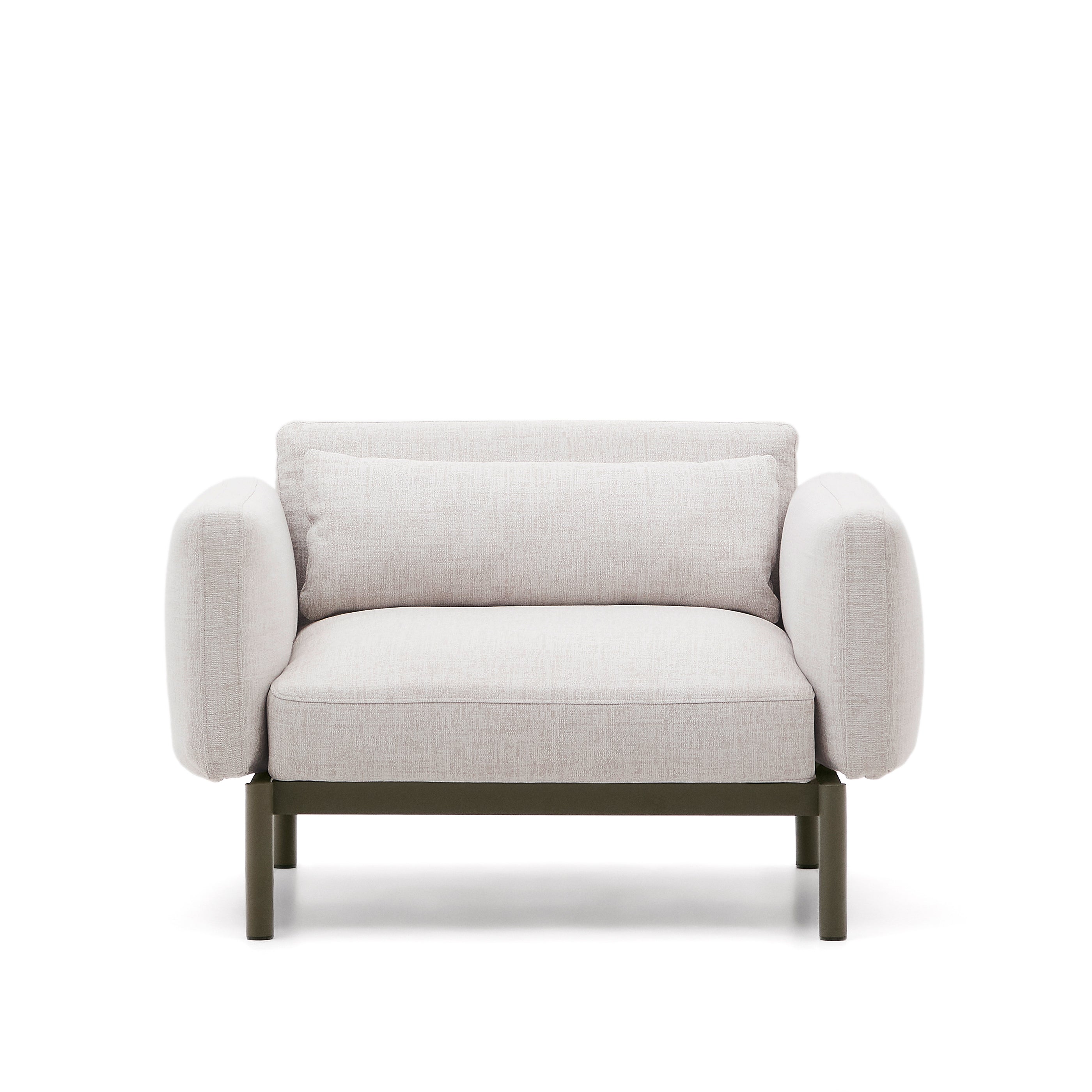 Sorells outdoor modular armchair in aluminium with green finish - Product Image