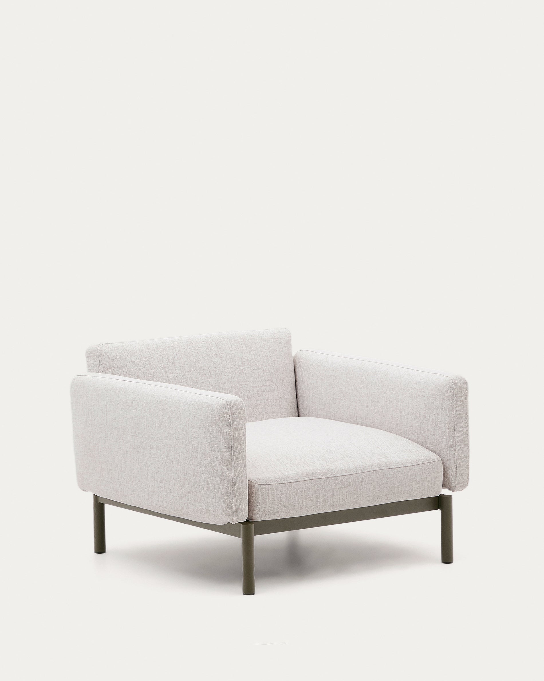 Sorells outdoor modular armchair in aluminium with green finish - Product View