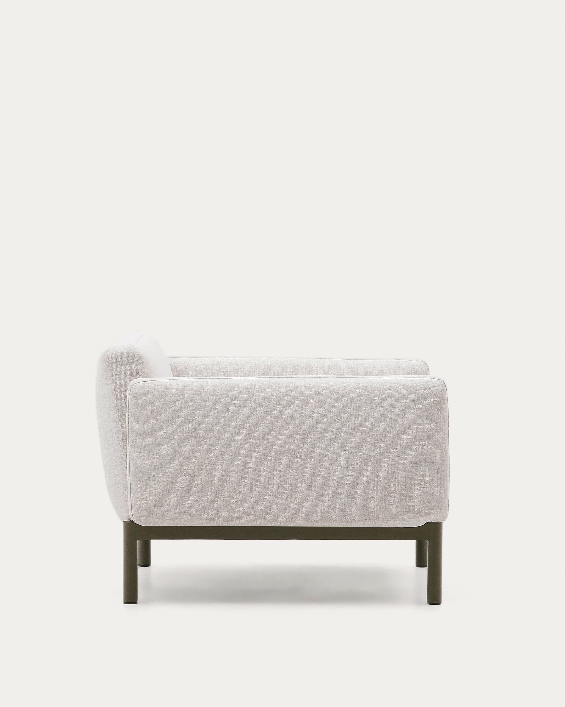 Sorells outdoor modular armchair in aluminium with green finish - Product View