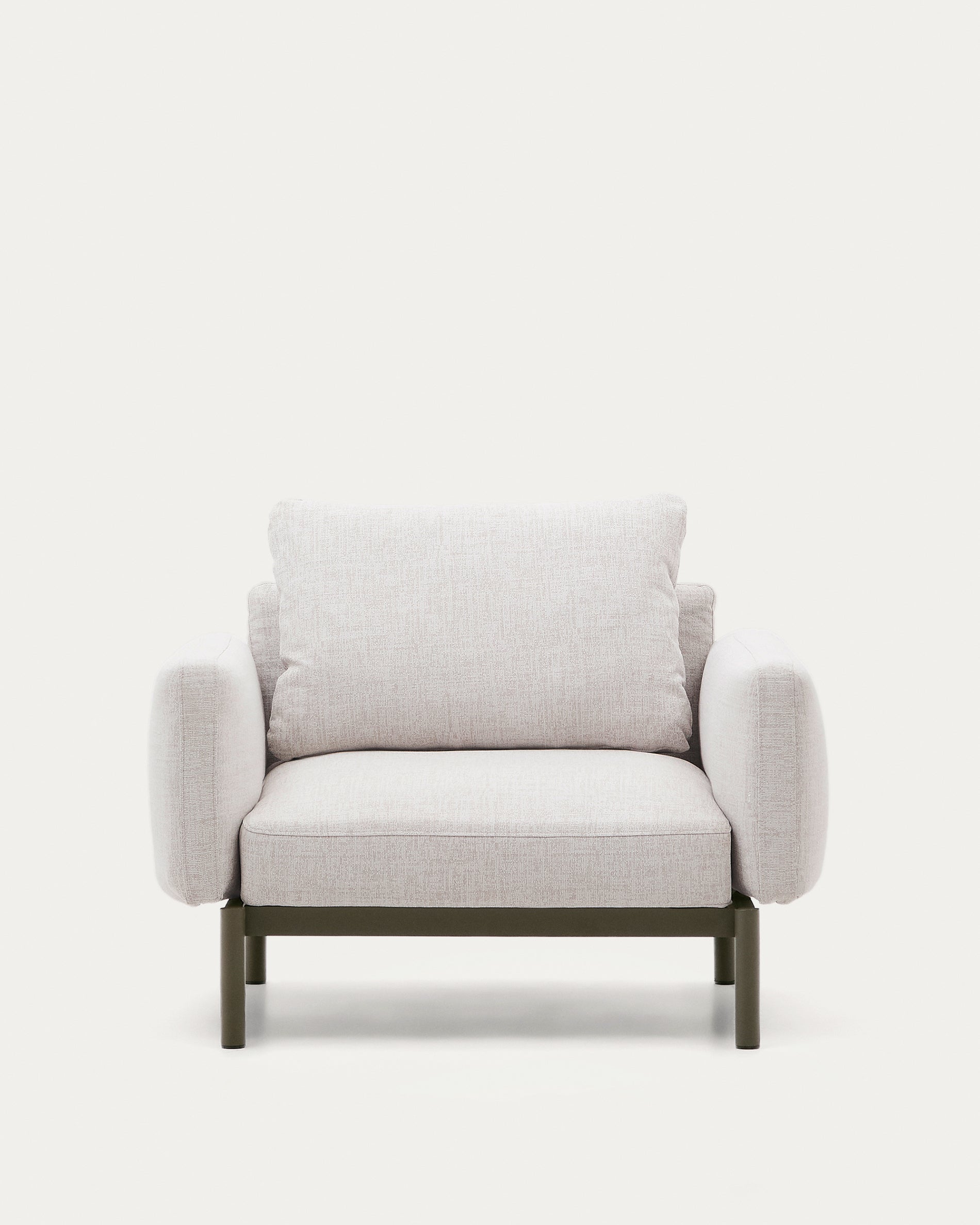 Sorells outdoor modular armchair in aluminium with green finish - Product View