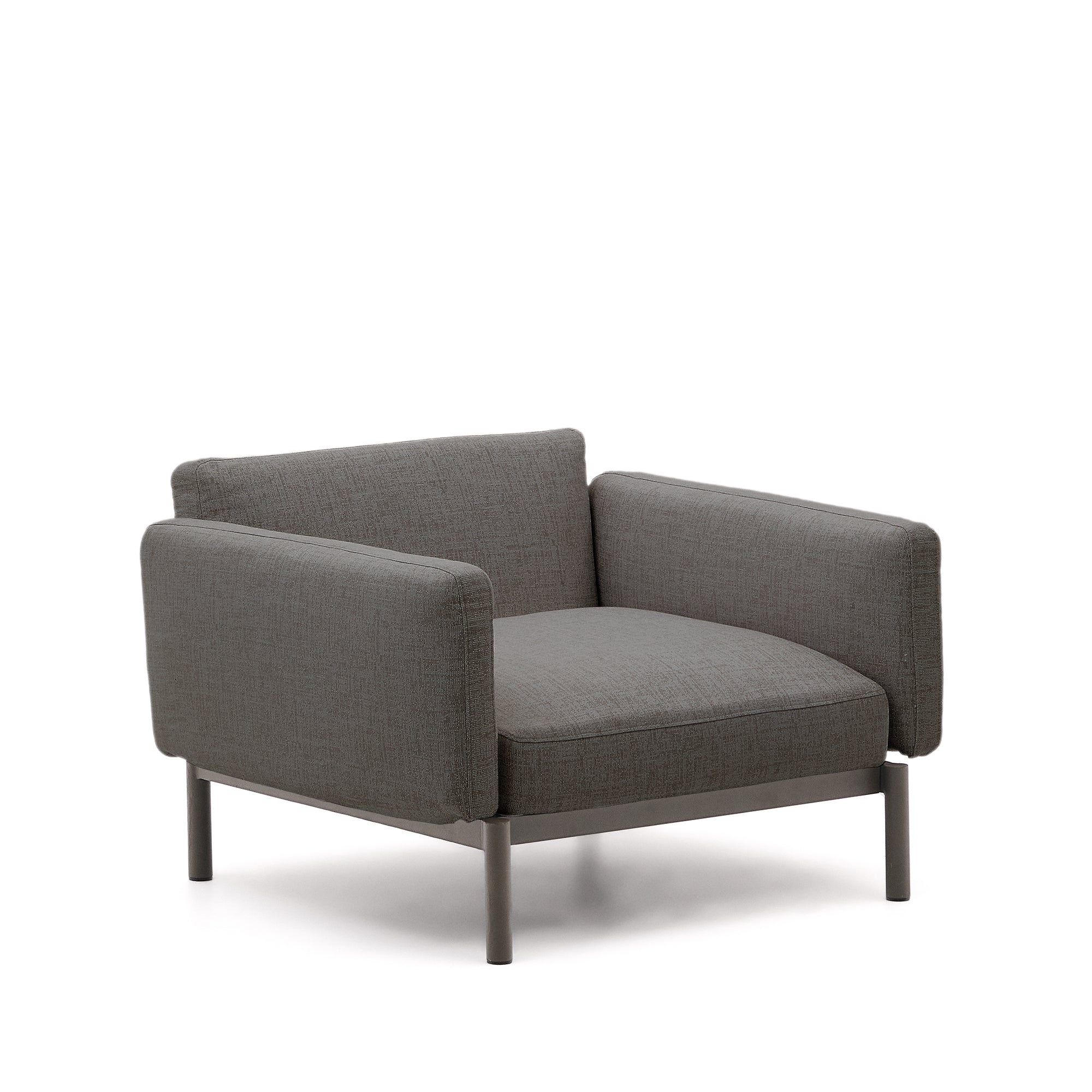 Sorells modular outdoor armchair in aluminium with a grey finish - Product Image