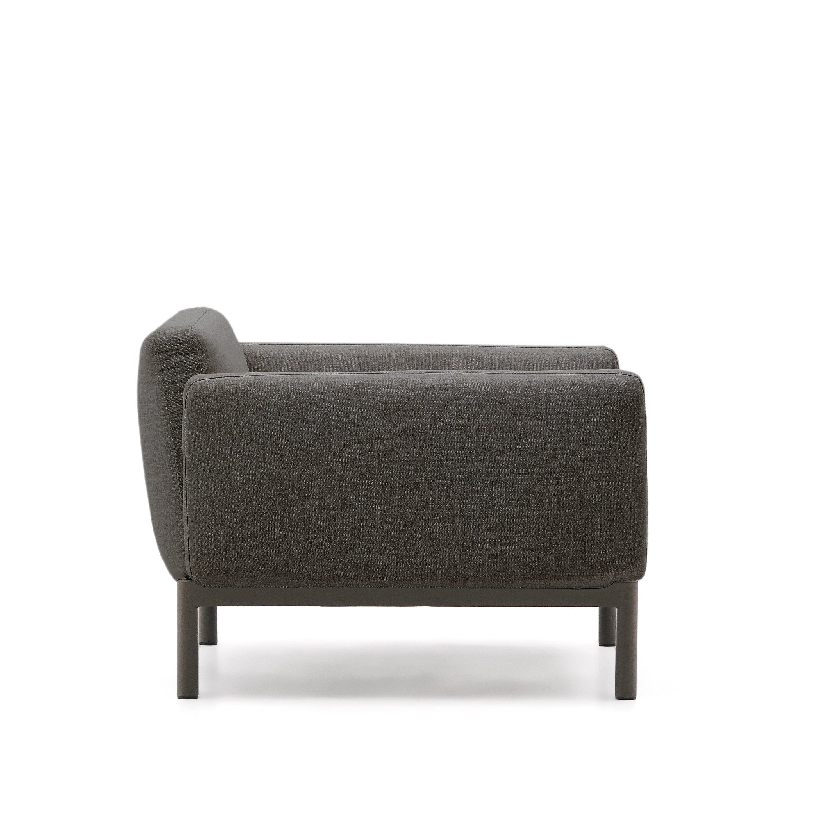 Sorells modular outdoor armchair in aluminium with a grey finish - Product Image