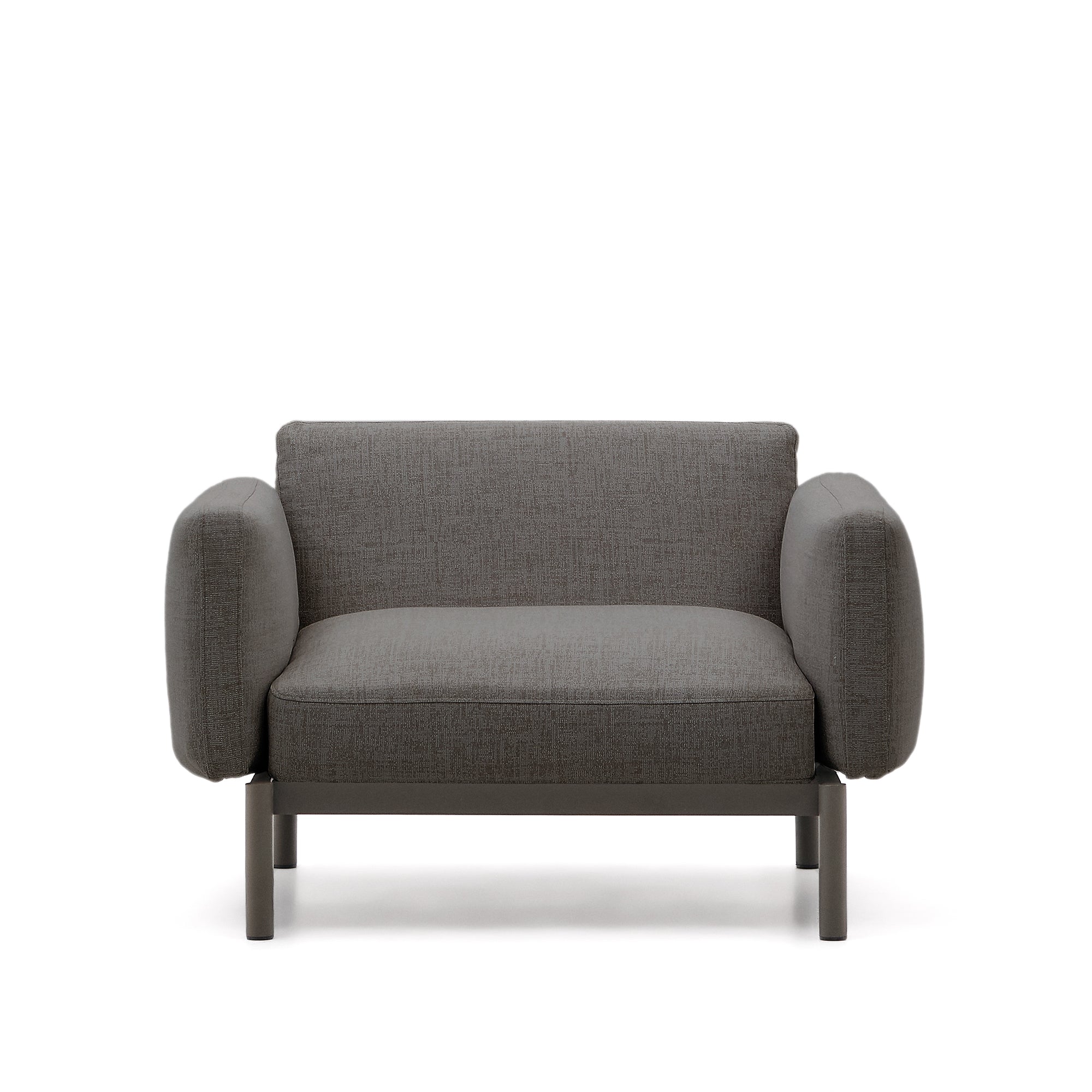 Sorells modular outdoor armchair in aluminium with a grey finish - Product Image